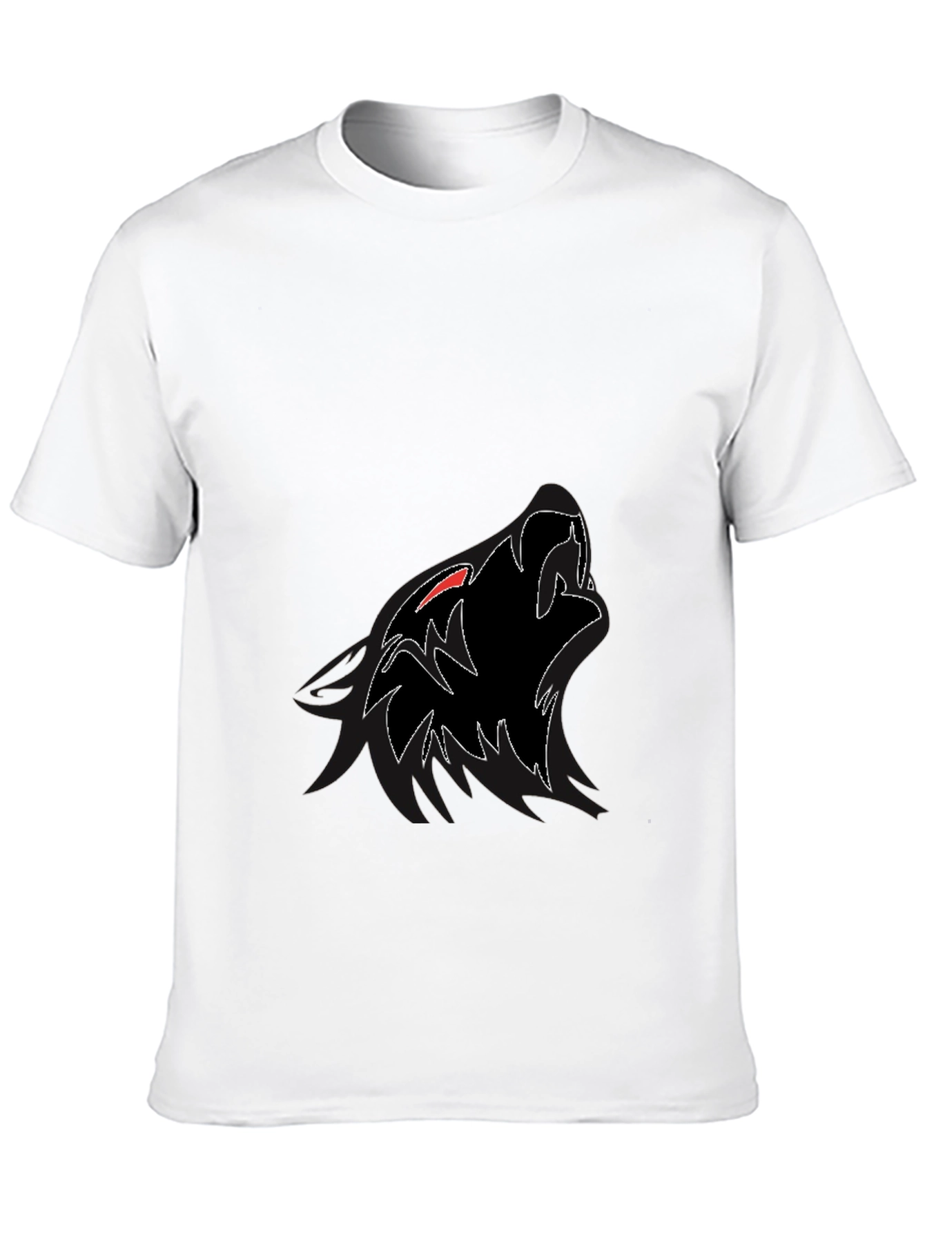 Mens Black Wolf Graphic T-Shirt - Stylish and Edgy