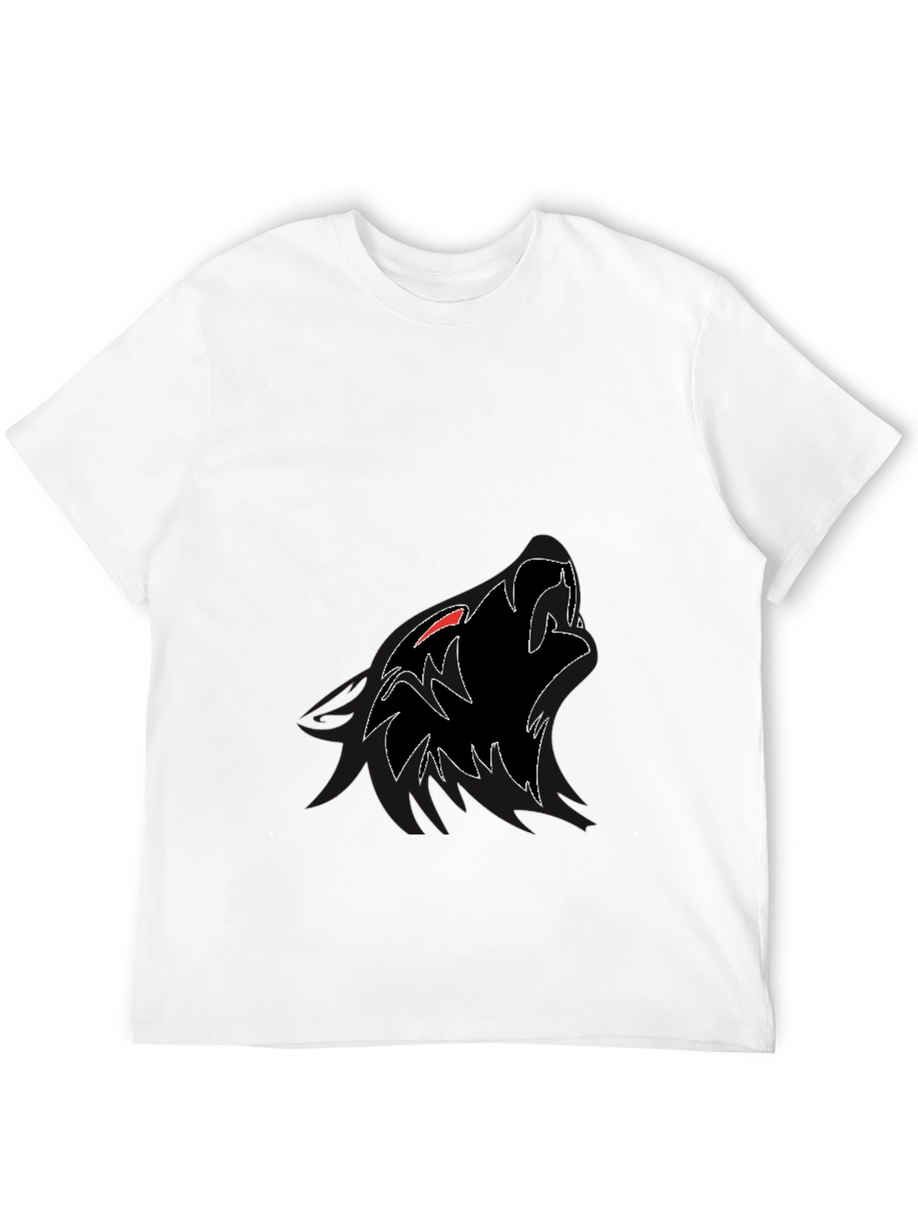 Mens Black Wolf Graphic T-Shirt - Stylish and Edgy