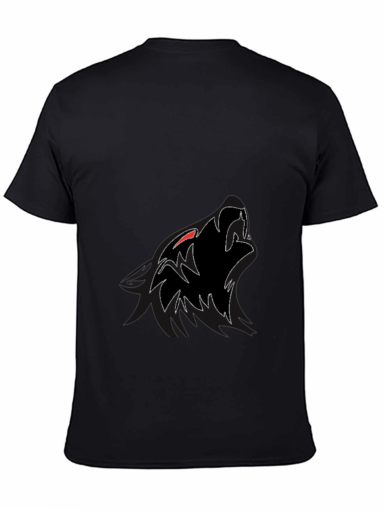 Mens Black Wolf Graphic T-Shirt - Stylish and Edgy