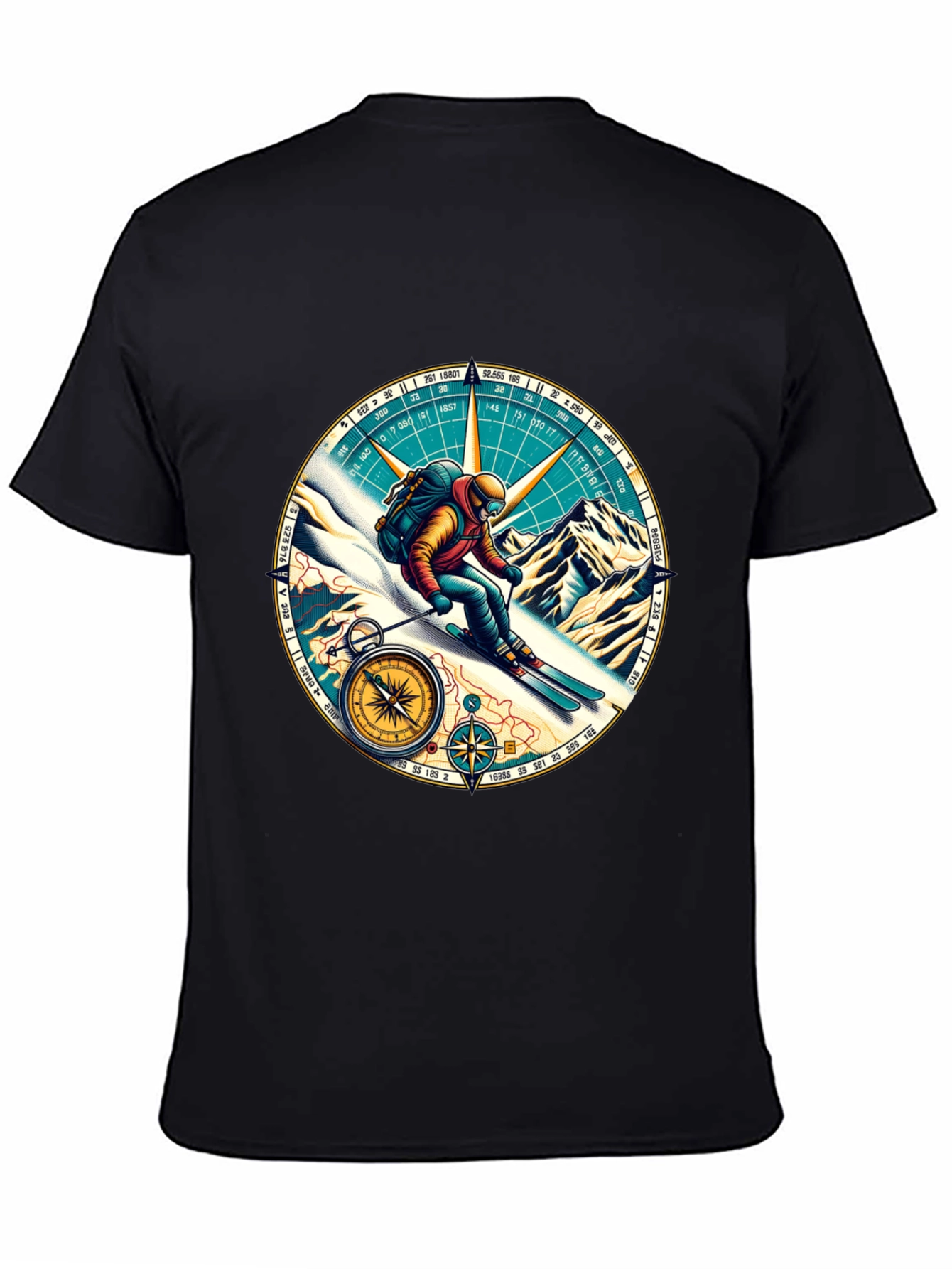 Compass Skier Graphic Tee - Adventure Ready!