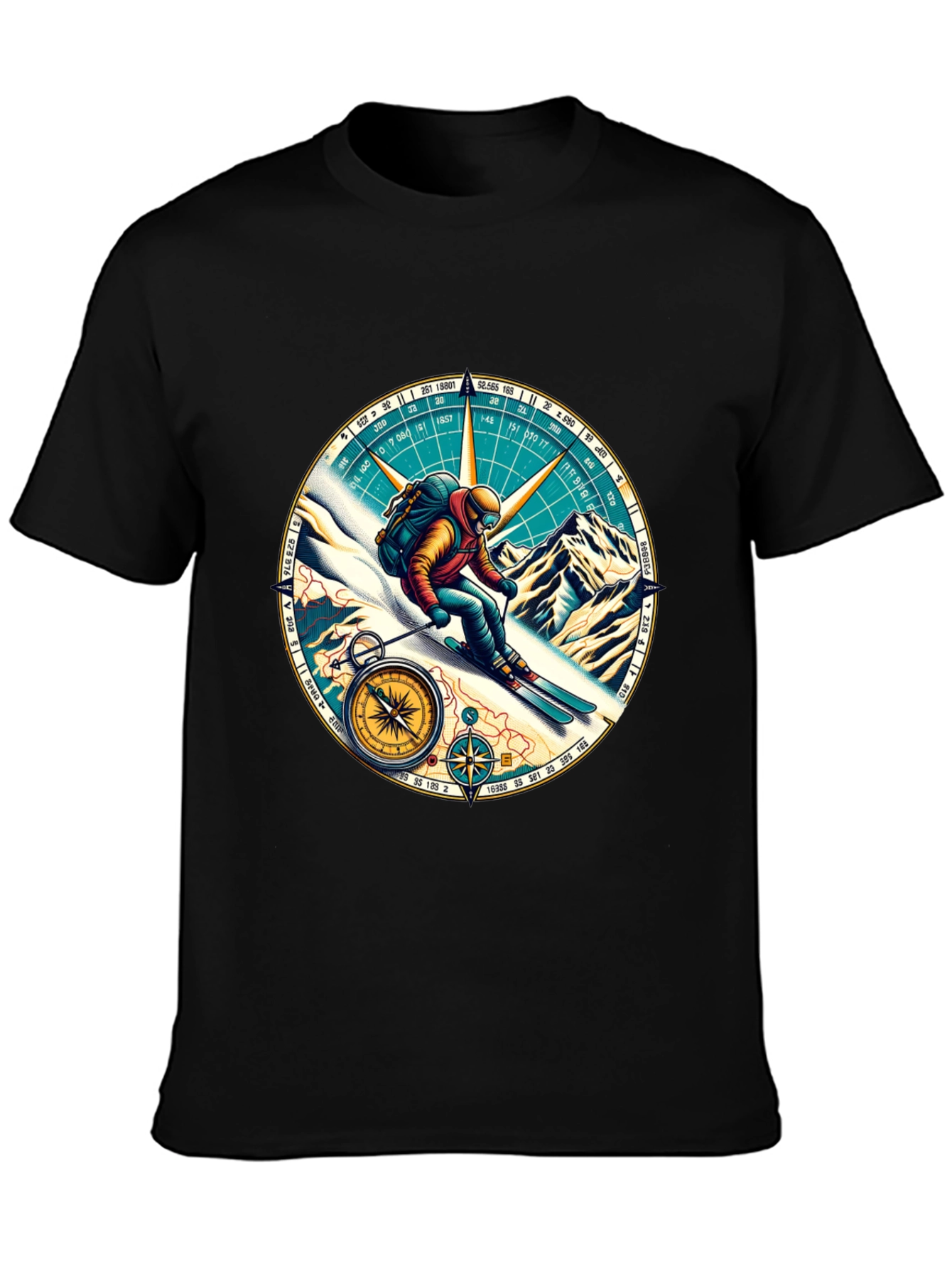 Compass Skier Graphic Tee - Adventure Ready!