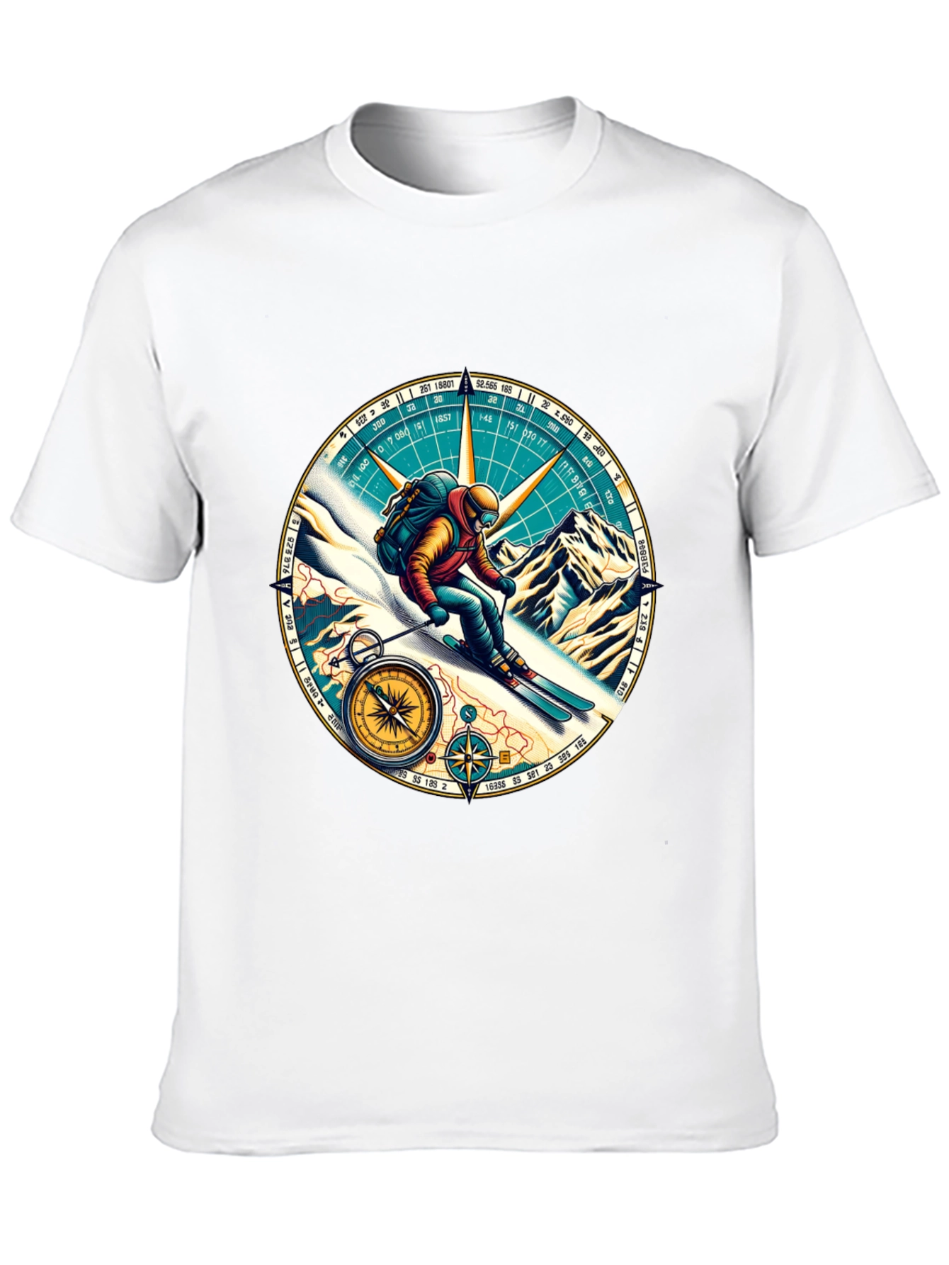 Compass Skier Graphic Tee - Adventure Ready!