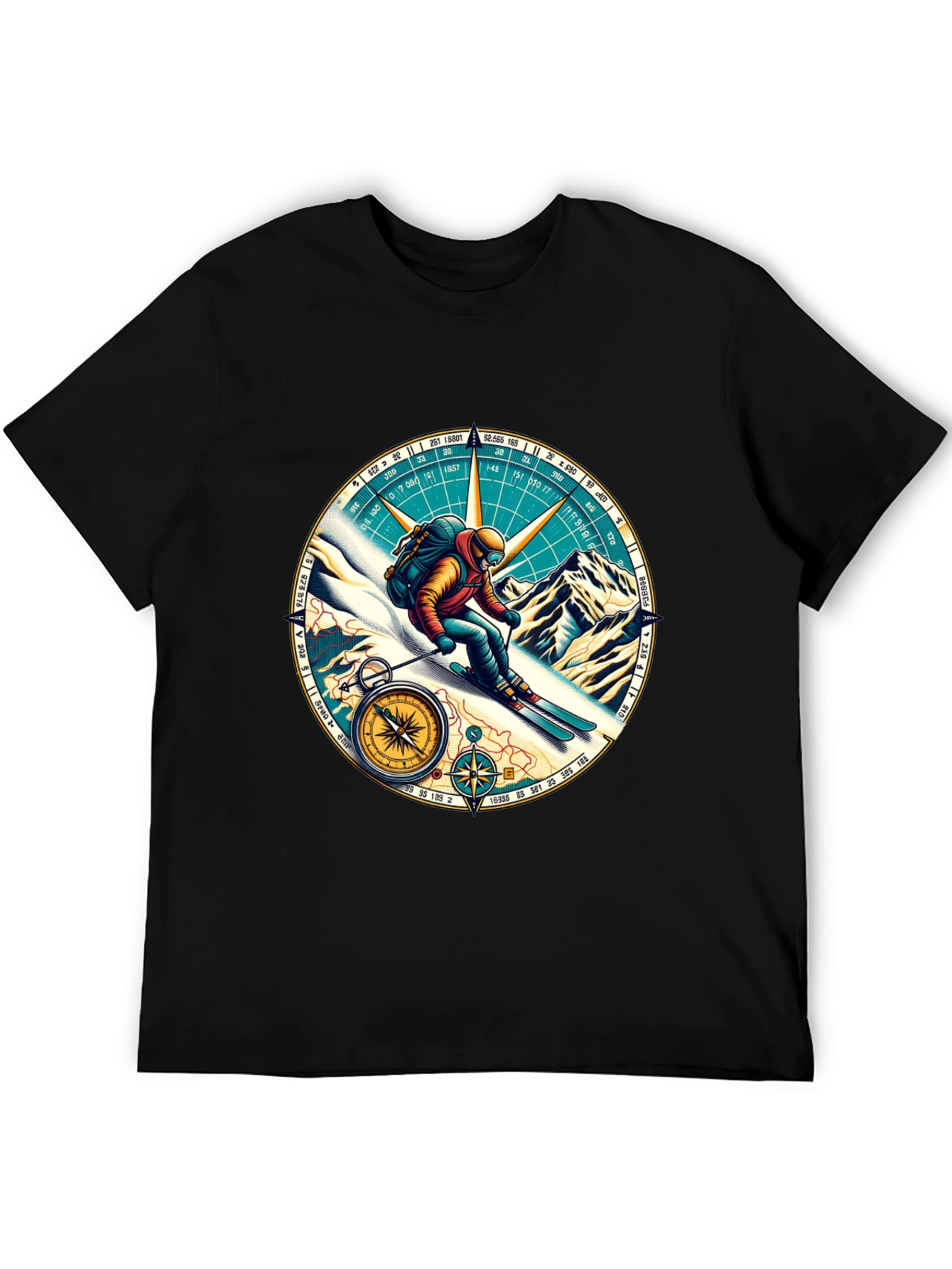 Compass Skier Graphic Tee - Adventure Ready!