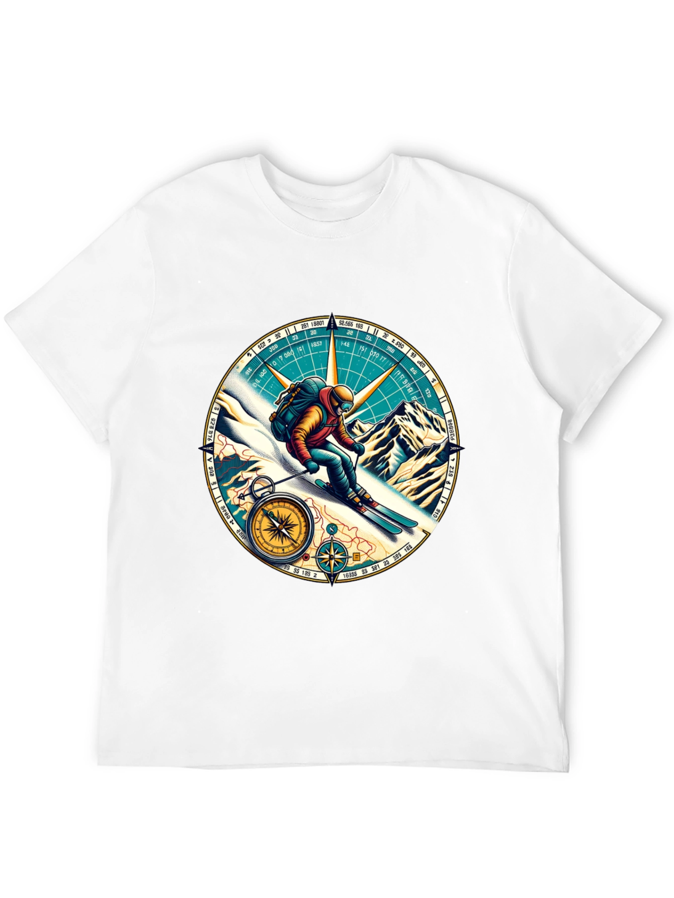 Compass Skier Graphic Tee - Adventure Ready!