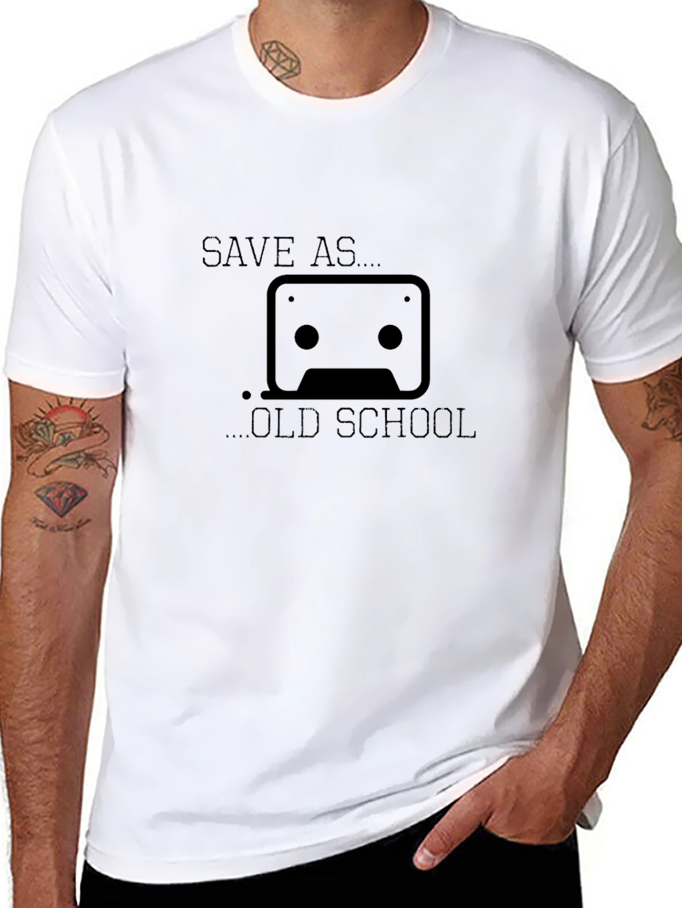Save As Old School Cassette Tape Black T-Shirt