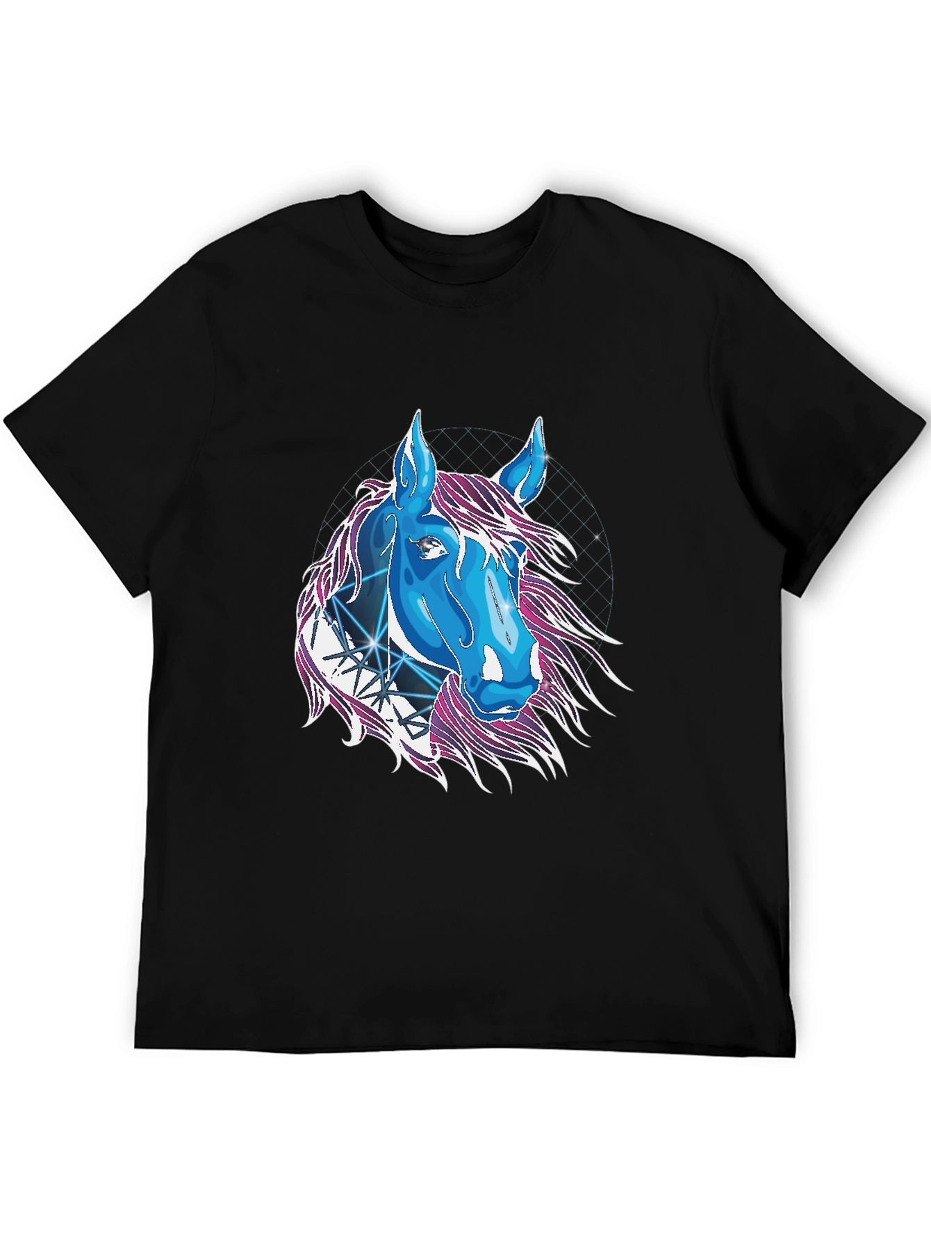 Geometric Horse Graphic Tee - Modern Style