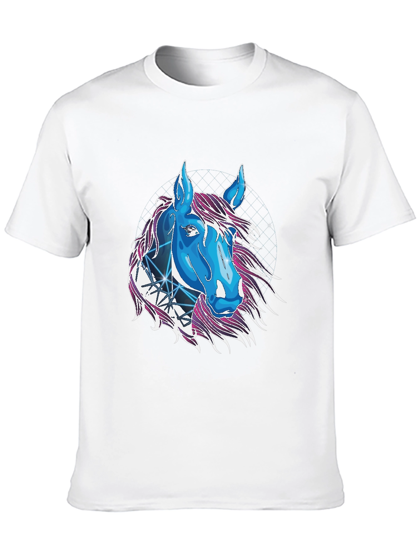 Geometric Horse Graphic Tee - Modern Style