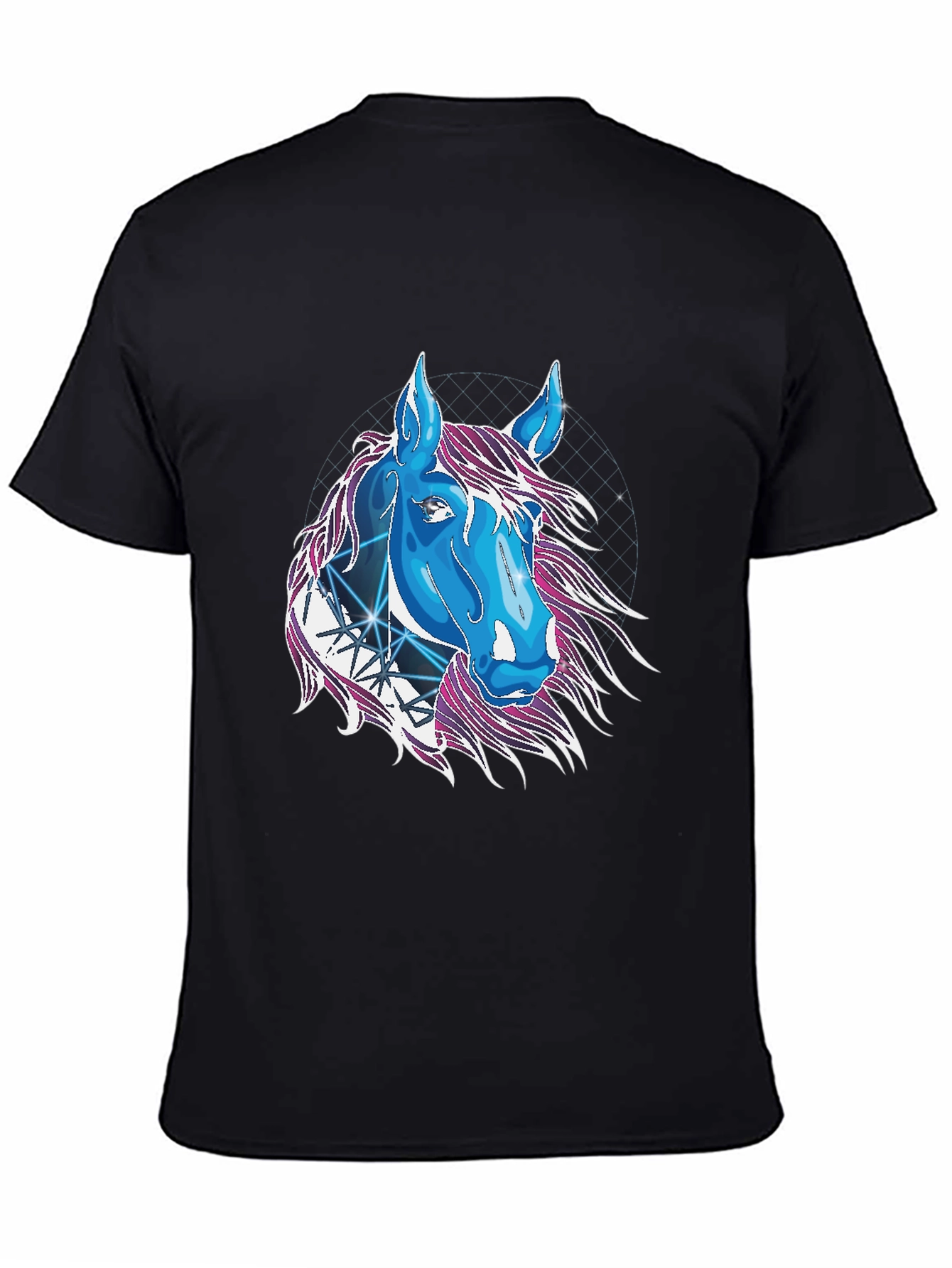 Geometric Horse Graphic Tee - Modern Style