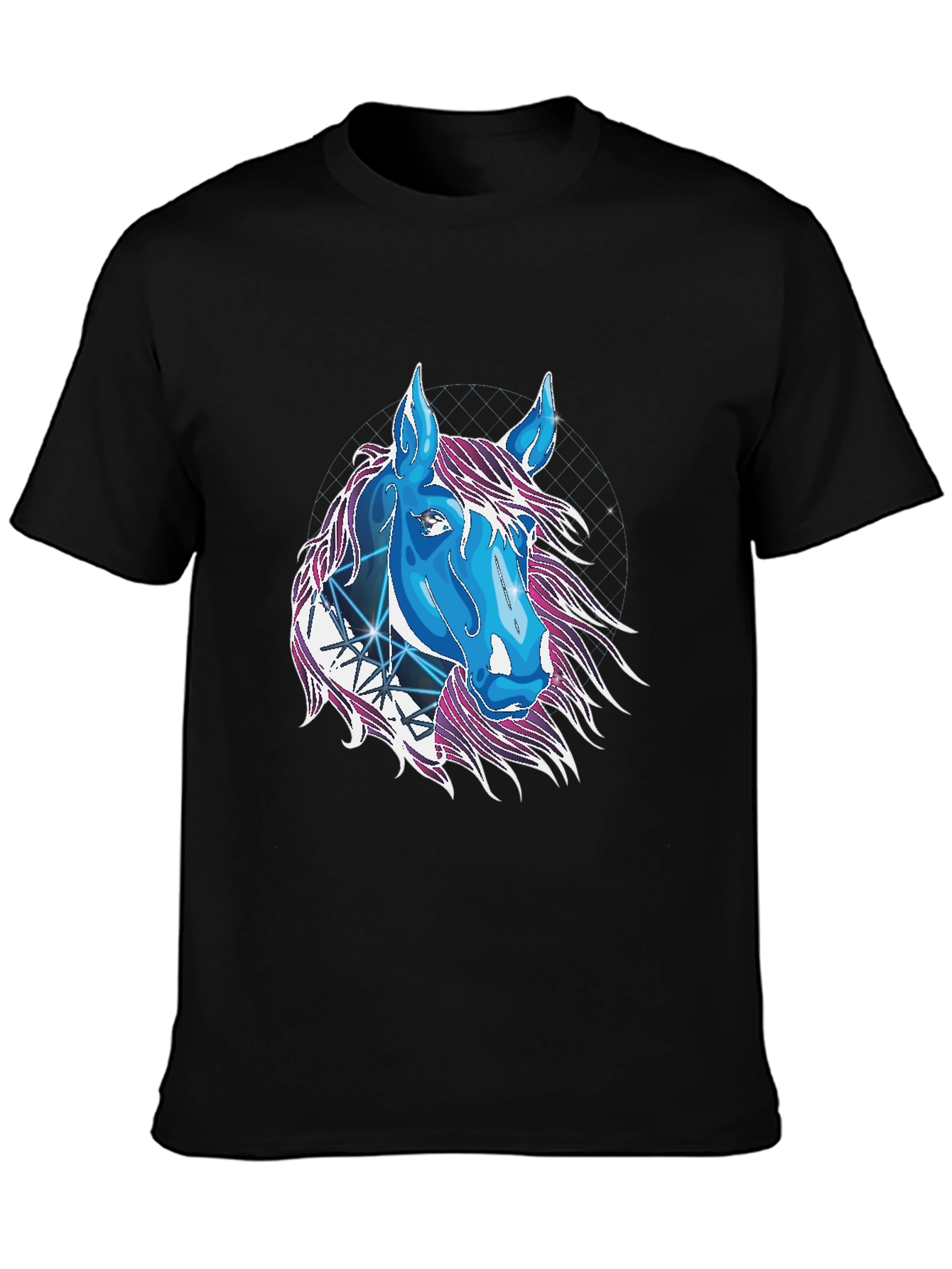 Geometric Horse Graphic Tee - Modern Style