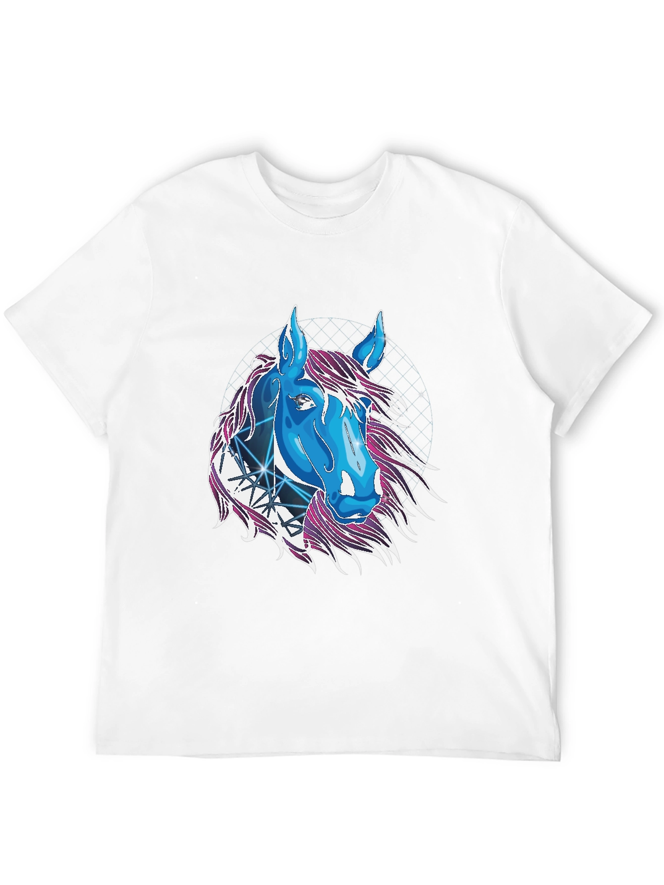 Geometric Horse Graphic Tee - Modern Style