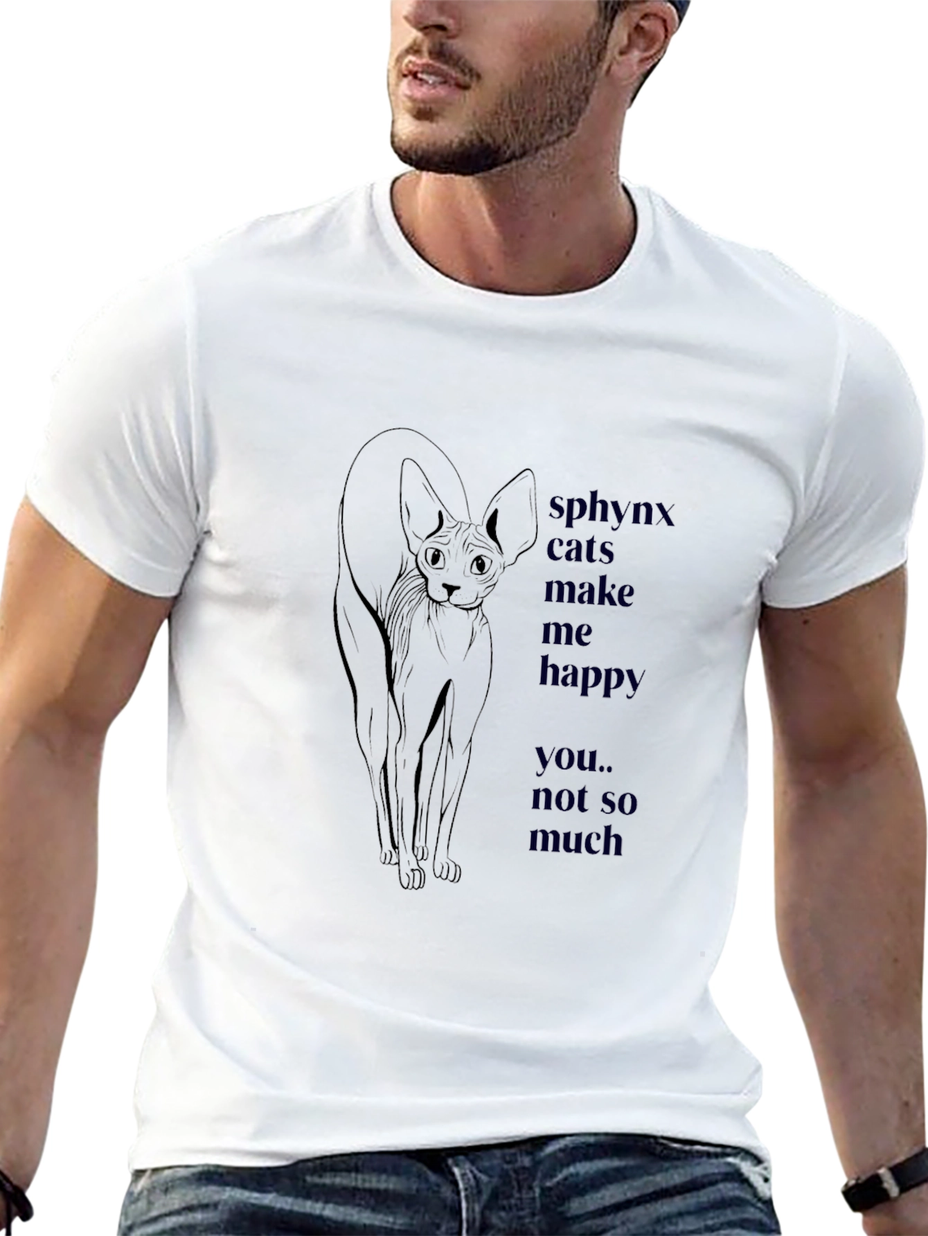 Sphynx Cat Graphic Tee - Funny Cat Lover T-Shirt