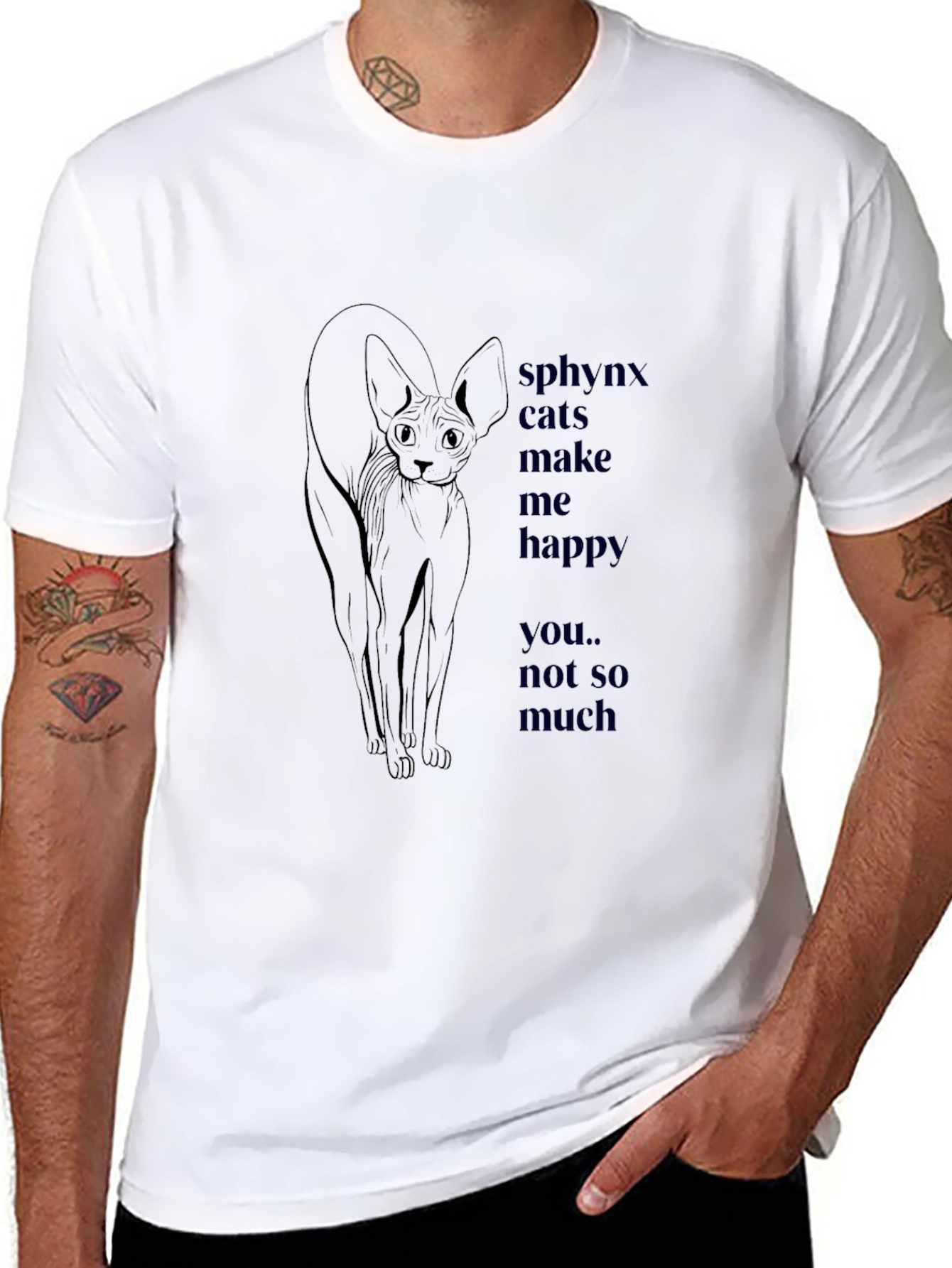 Sphynx Cat Graphic Tee - Funny Cat Lover T-Shirt