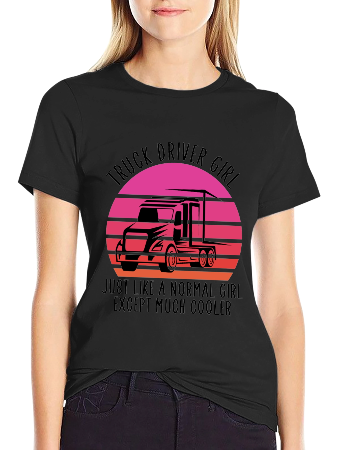 Truck Driver Girl T-Shirt - Cool Womens Trucker Tee