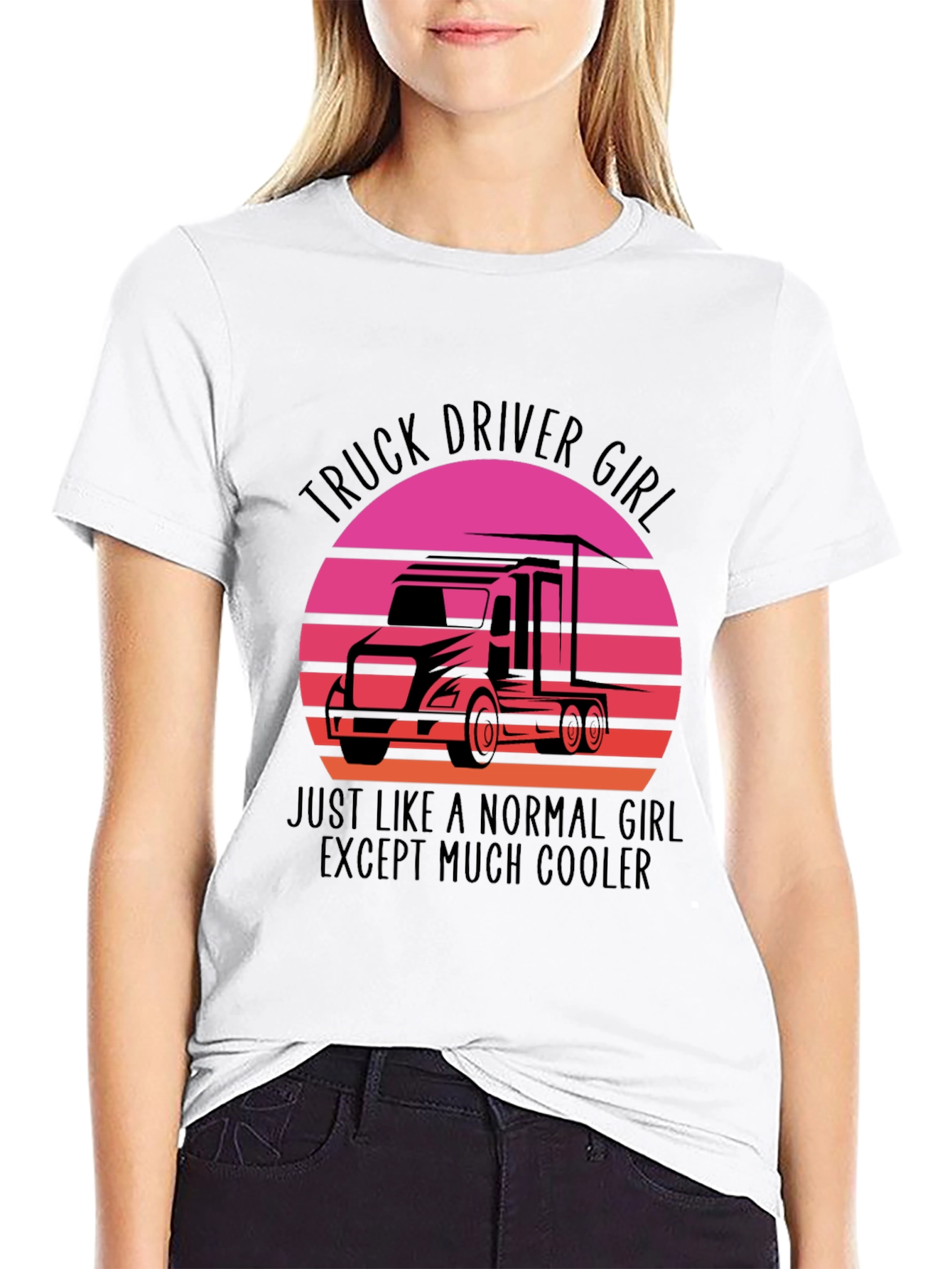 Truck Driver Girl T-Shirt - Cool Womens Trucker Tee