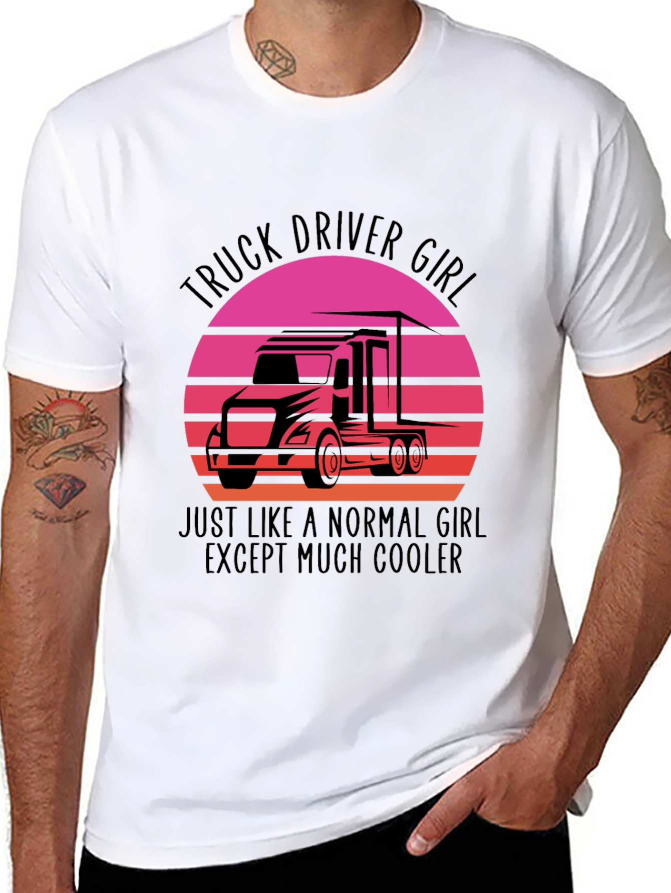 Truck Driver Girl T-Shirt - Cool Womens Trucker Tee