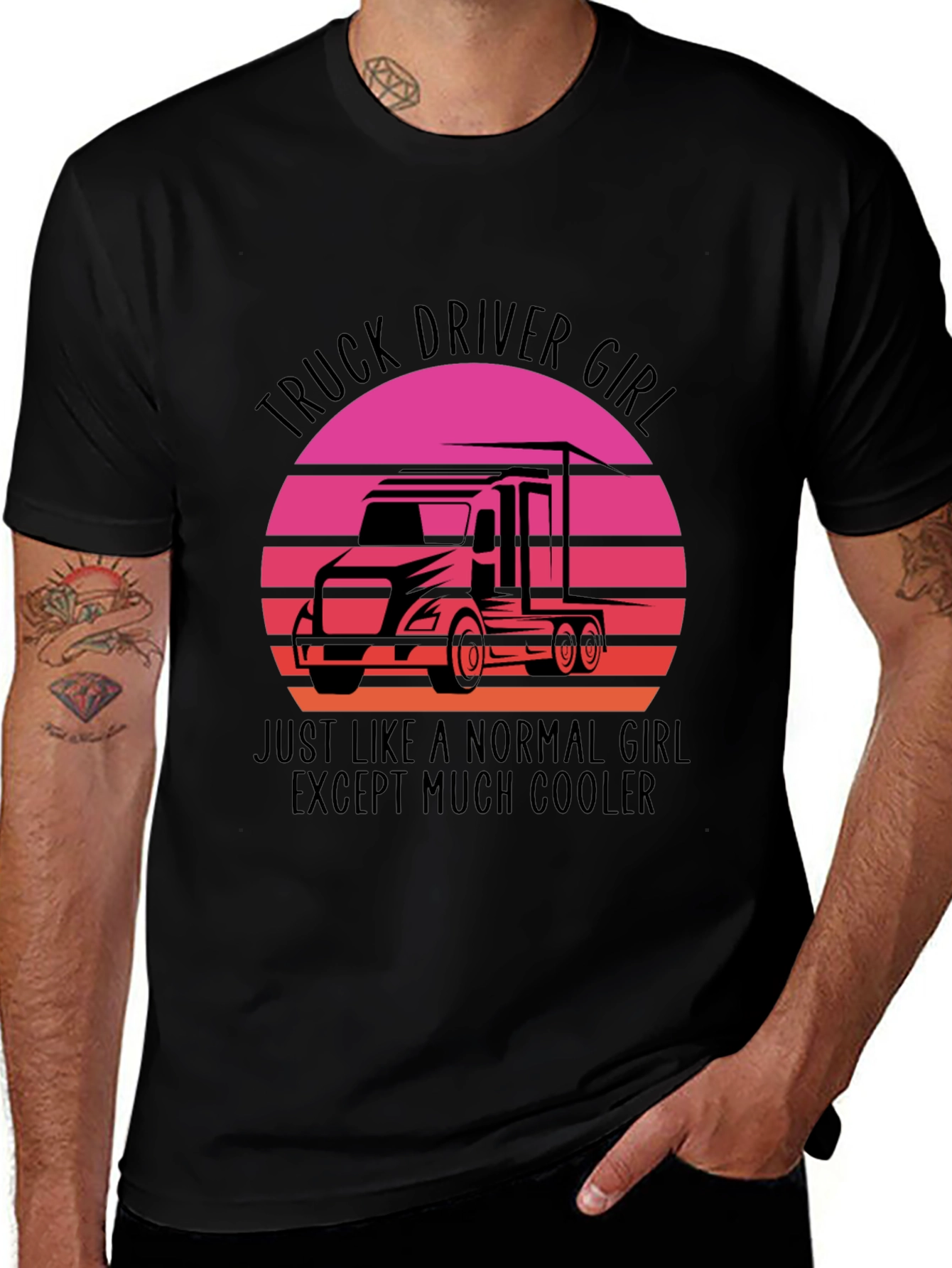 Truck Driver Girl T-Shirt - Cool Womens Trucker Tee