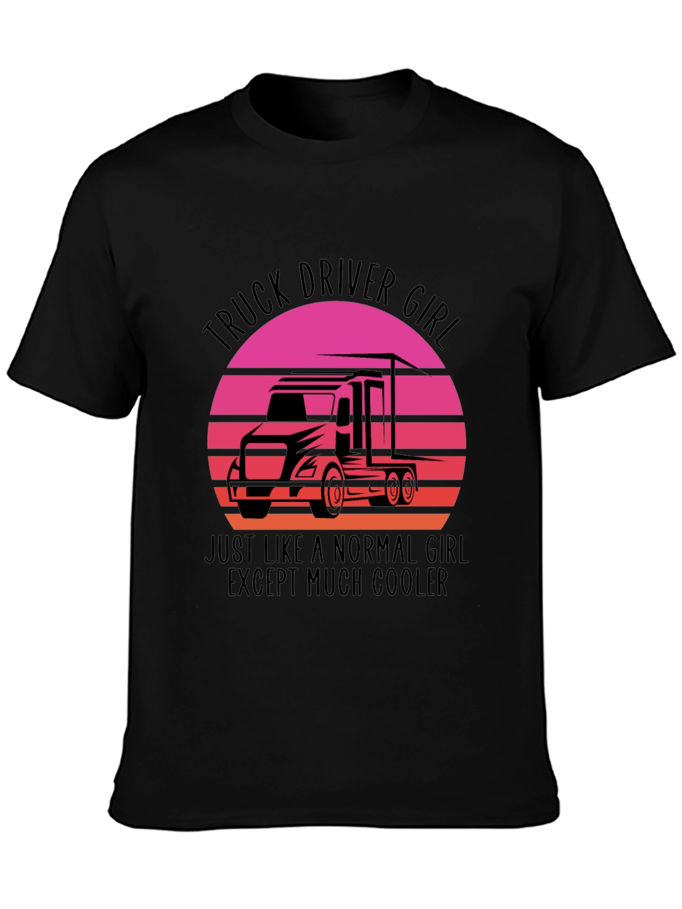 Truck Driver Girl T-Shirt - Cool Womens Trucker Tee