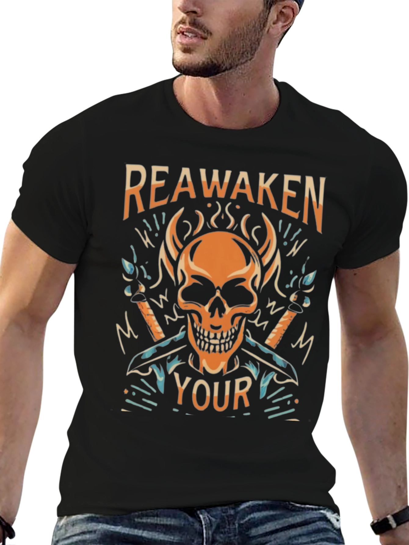 Reawaken Your Style: Skull Graphic Black T-Shirt