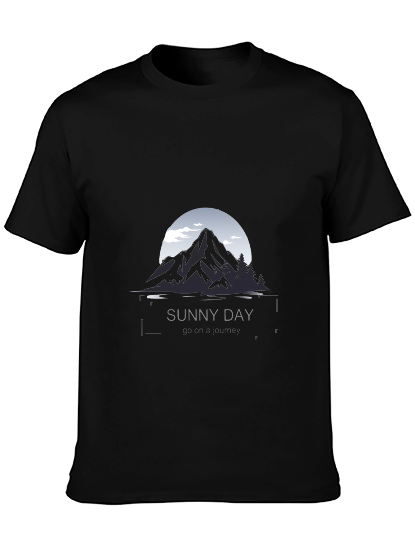 Sunny Day Mountain Graphic Tee - Black