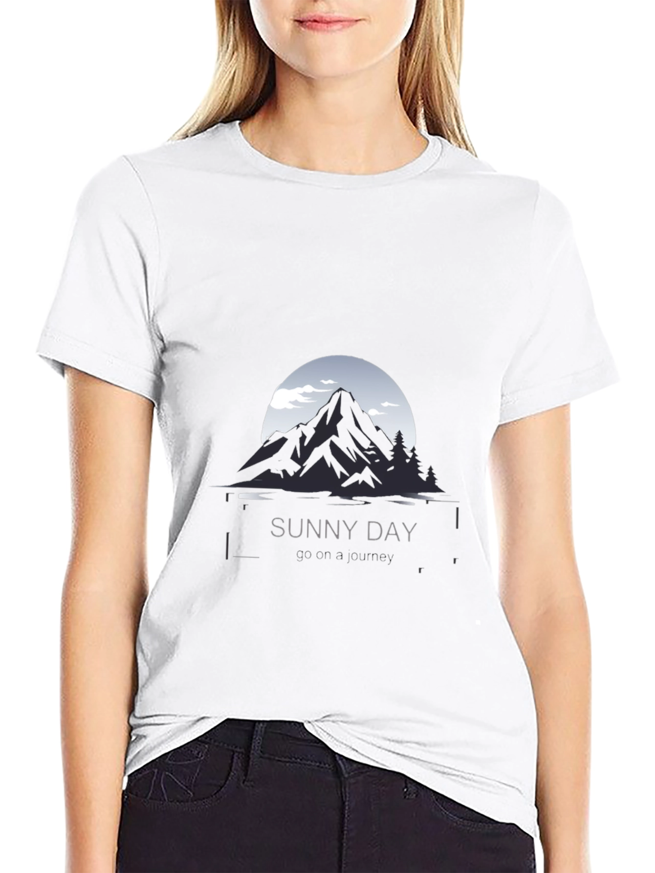 Sunny Day Mountain Graphic Tee - Black