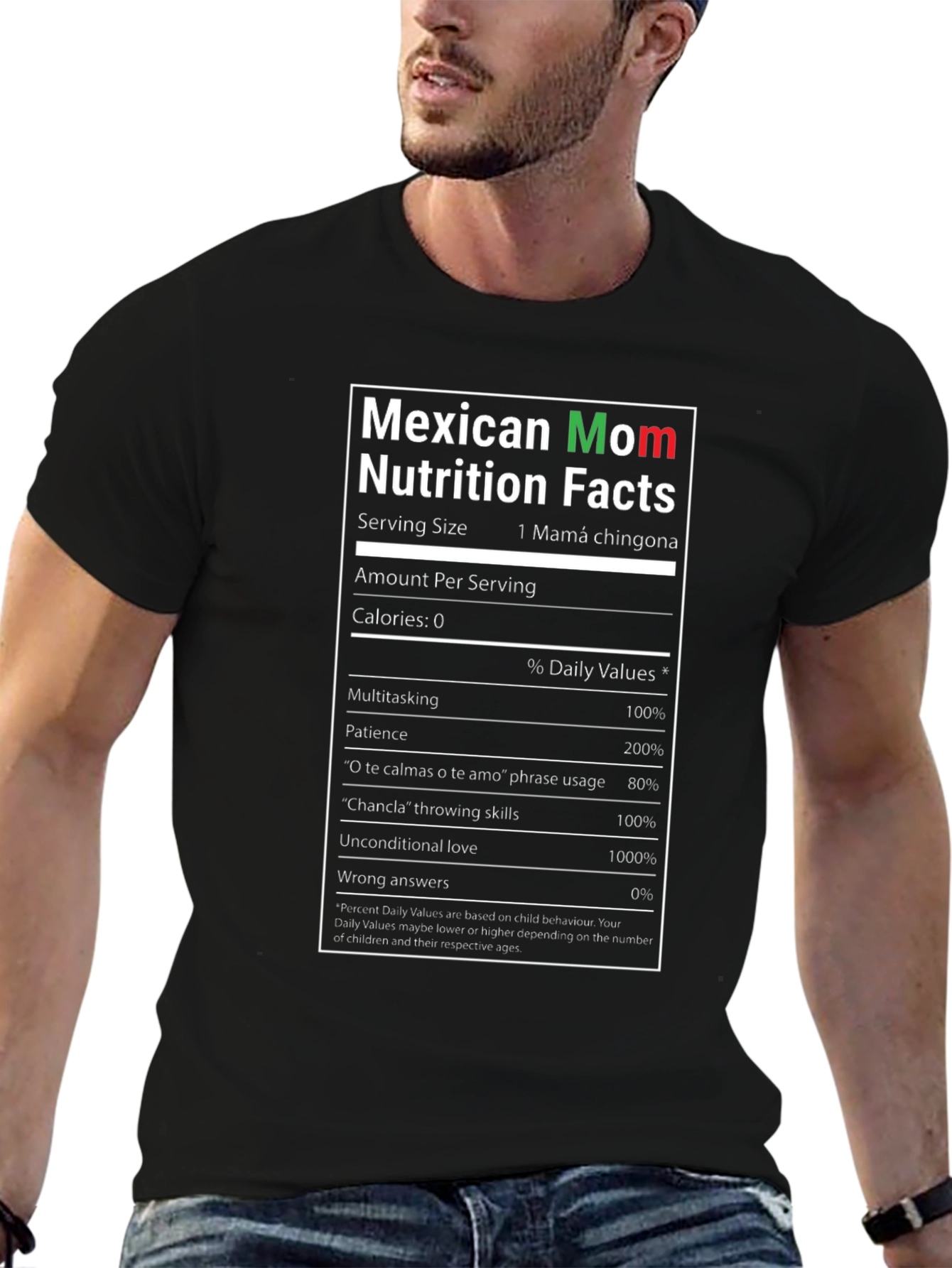 Mexican Mom Nutrition Facts T-Shirt - Funny Gift