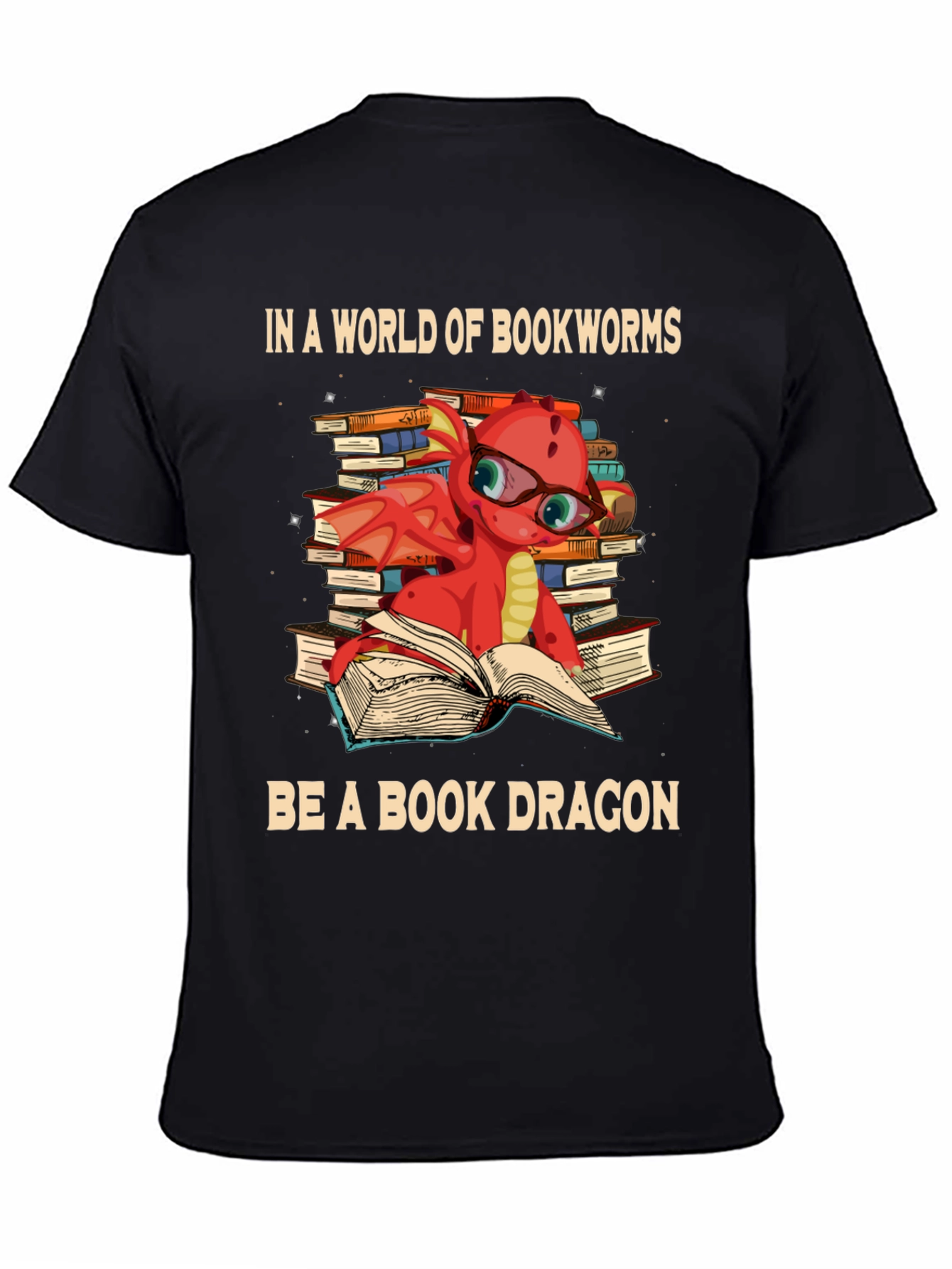 Book Dragon Graphic Tee - Bookworm T-Shirt