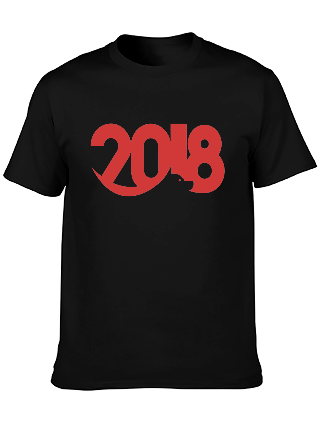 2018 Graphic Tee - Black Crew Neck T-Shirt