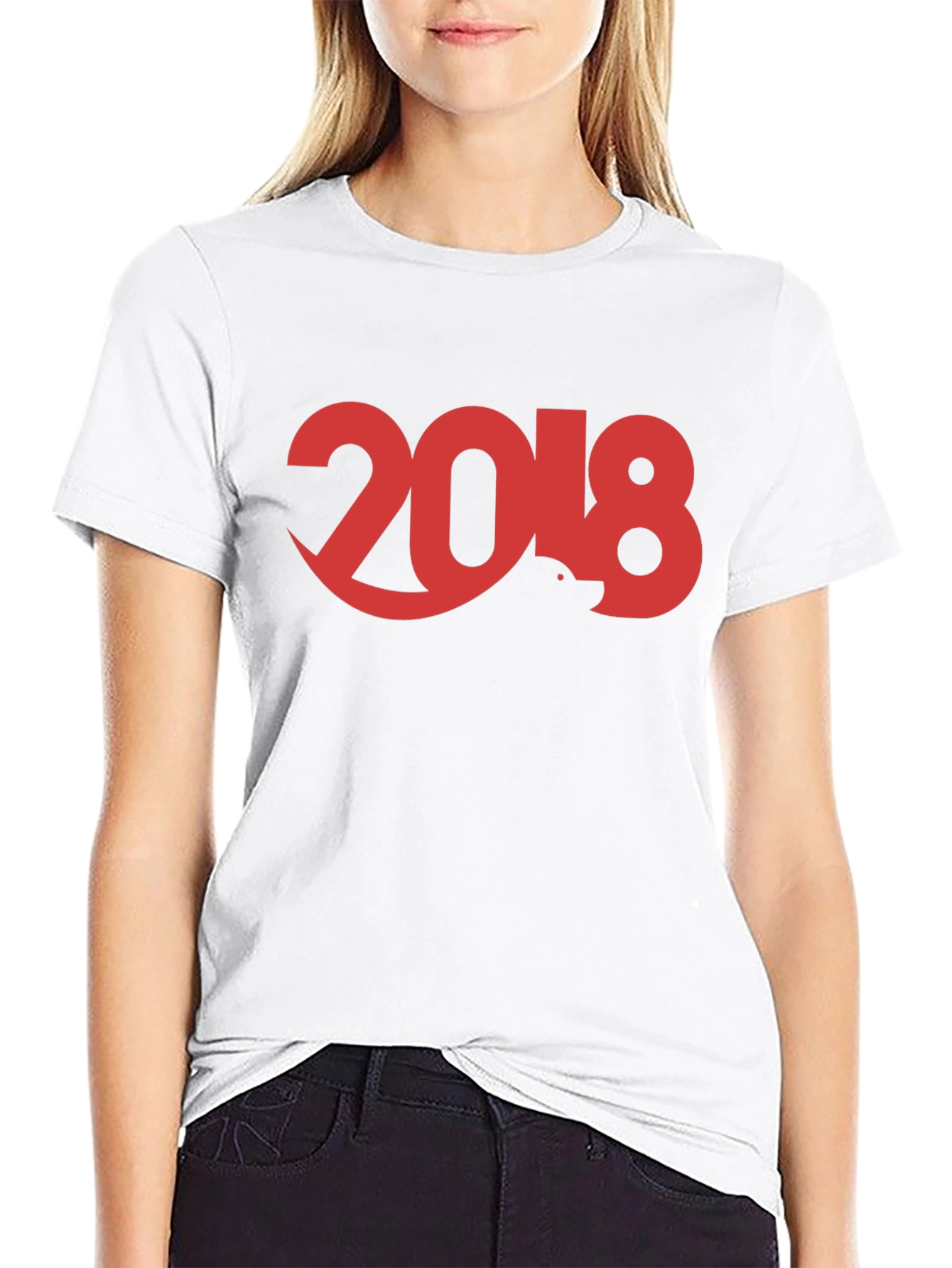 2018 Graphic Tee - Black Crew Neck T-Shirt