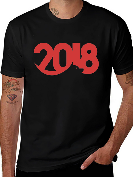 2018 Graphic Tee - Black Crew Neck T-Shirt