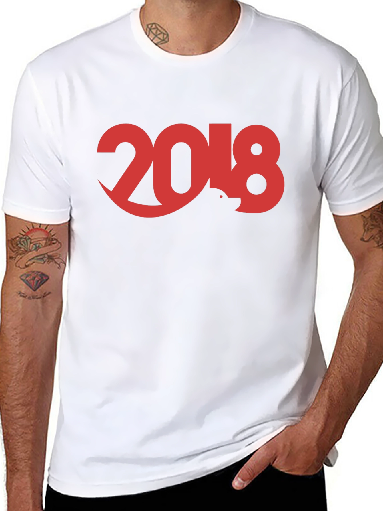 2018 Graphic Tee - Black Crew Neck T-Shirt