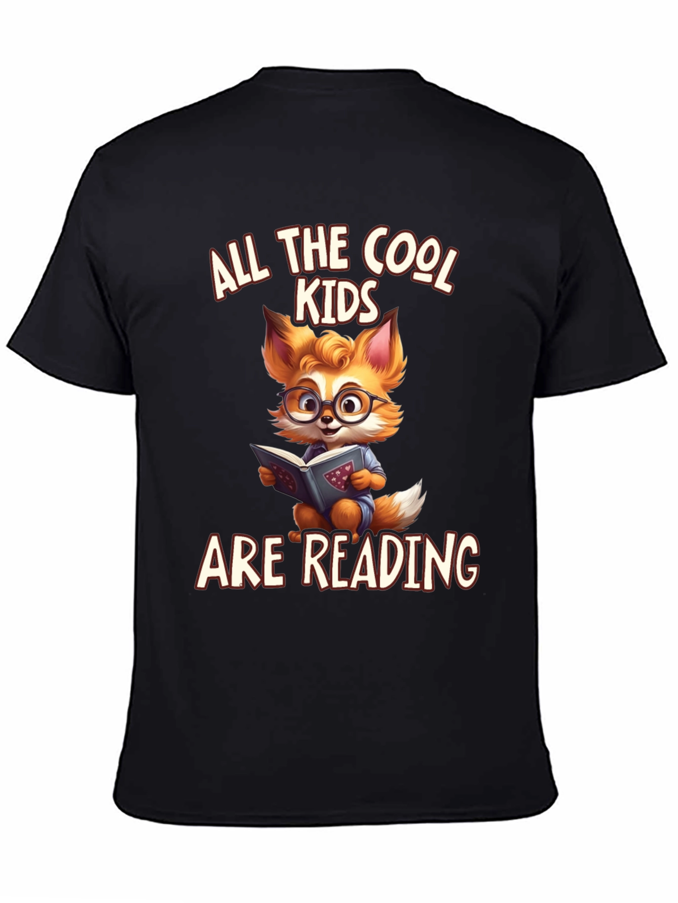 Cool Kids Reading T-Shirt - Fox Bookworm Design