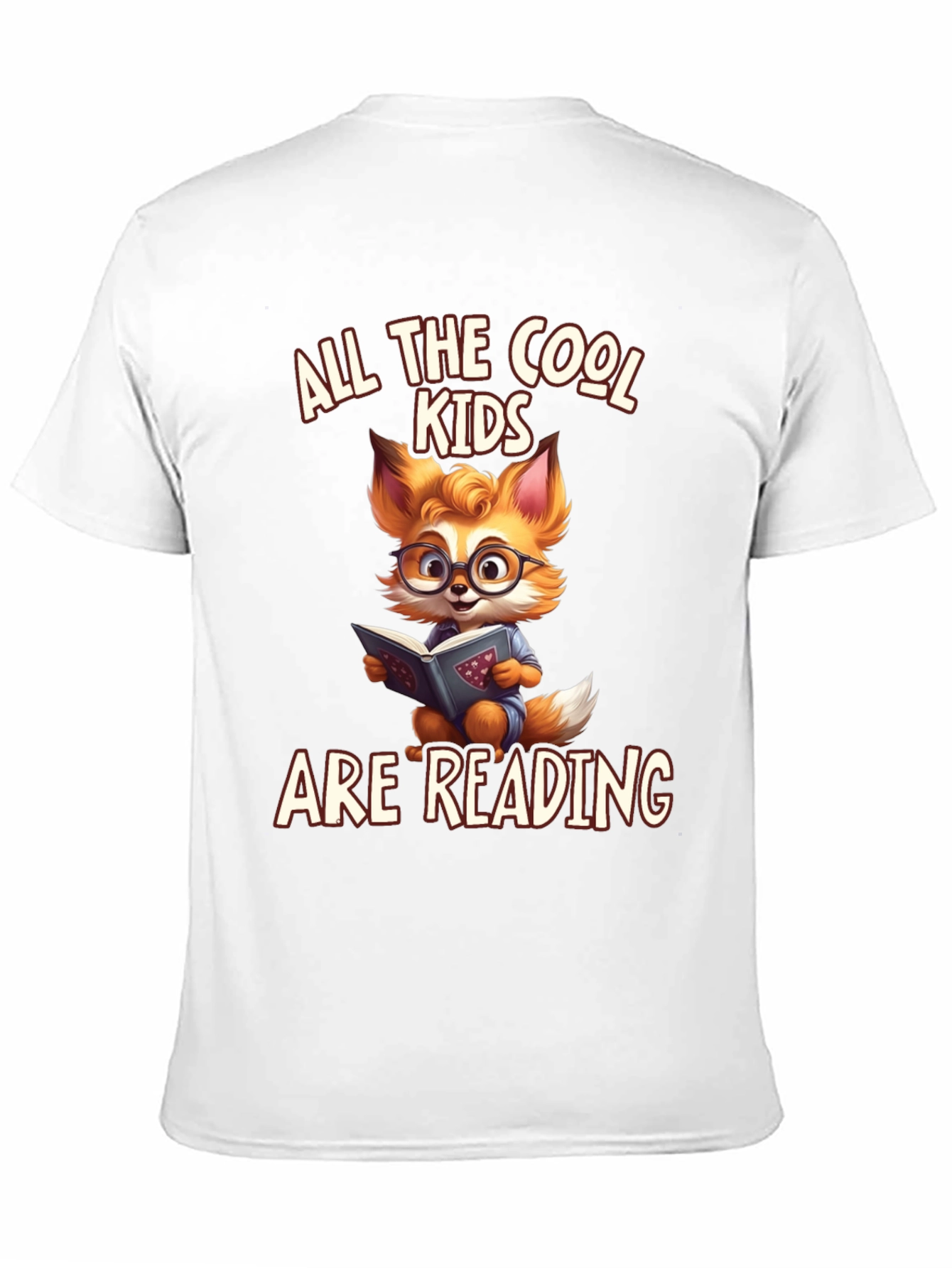 Cool Kids Reading T-Shirt - Fox Bookworm Design