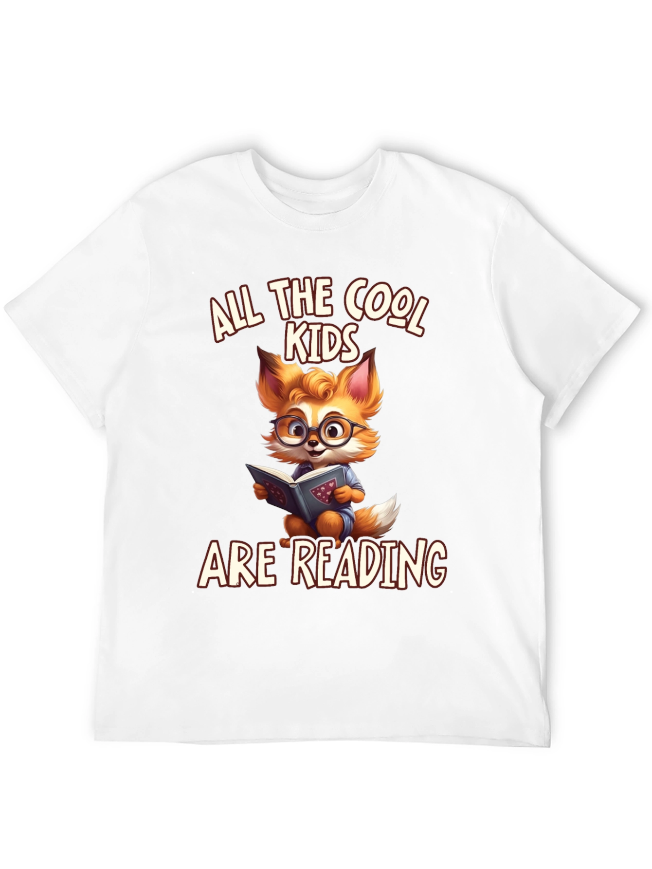Cool Kids Reading T-Shirt - Fox Bookworm Design