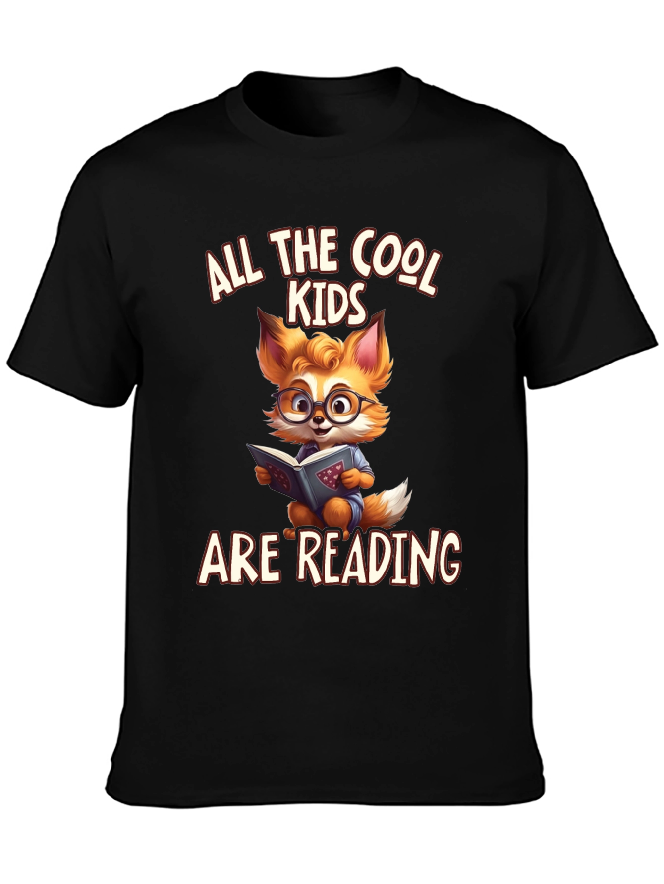 Cool Kids Reading T-Shirt - Fox Bookworm Design