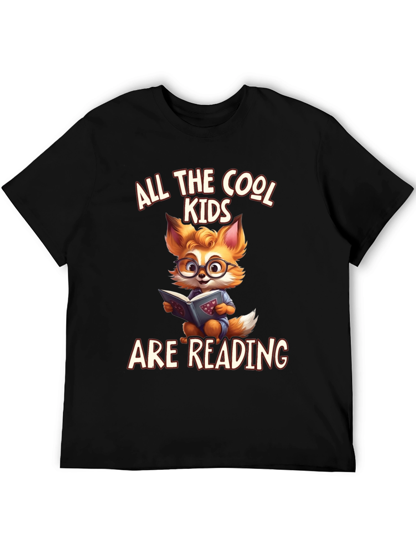 Cool Kids Reading T-Shirt - Fox Bookworm Design