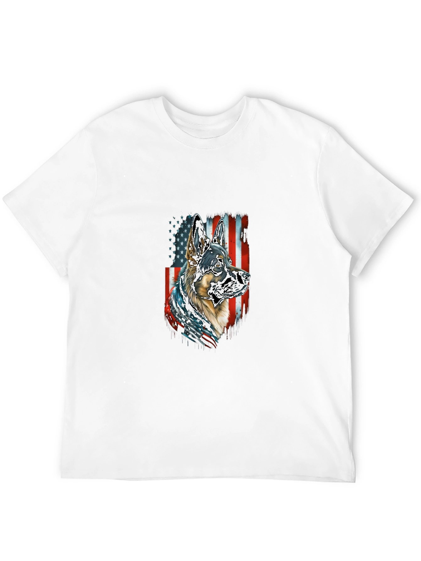 German Shepherd USA Flag T-Shirt