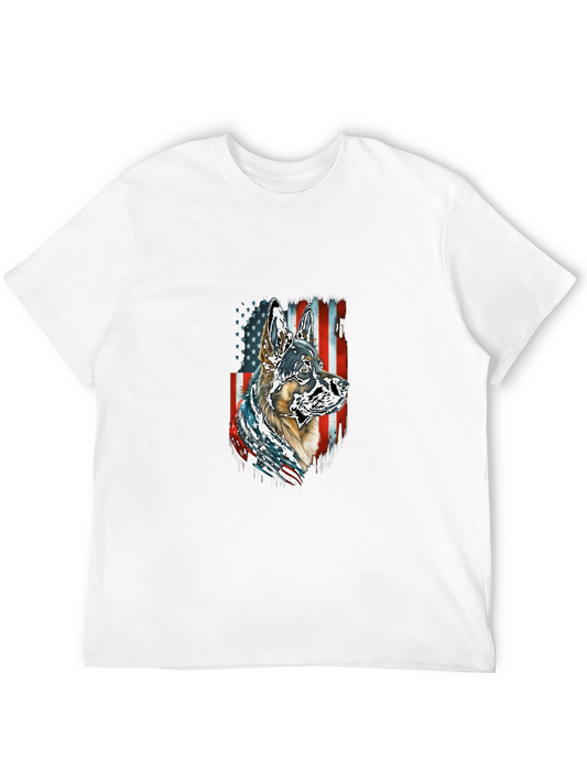 German Shepherd USA Flag T-Shirt