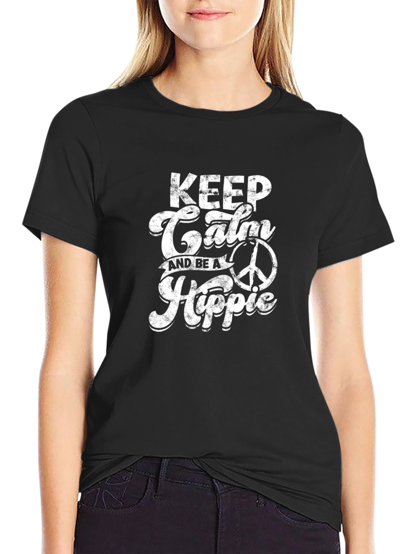 Keep Calm Hippie T-Shirt - Retro Peace Design