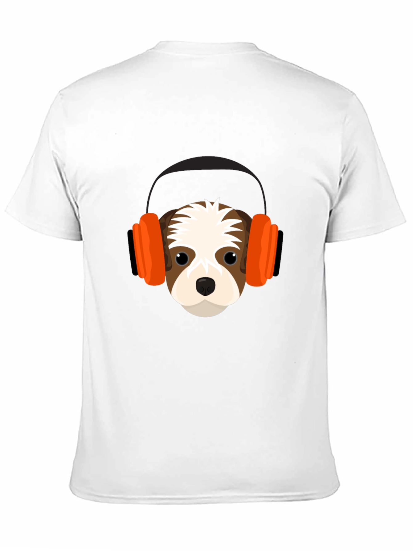 Dog with Headphones Graphic Tee - Black T-Shirt