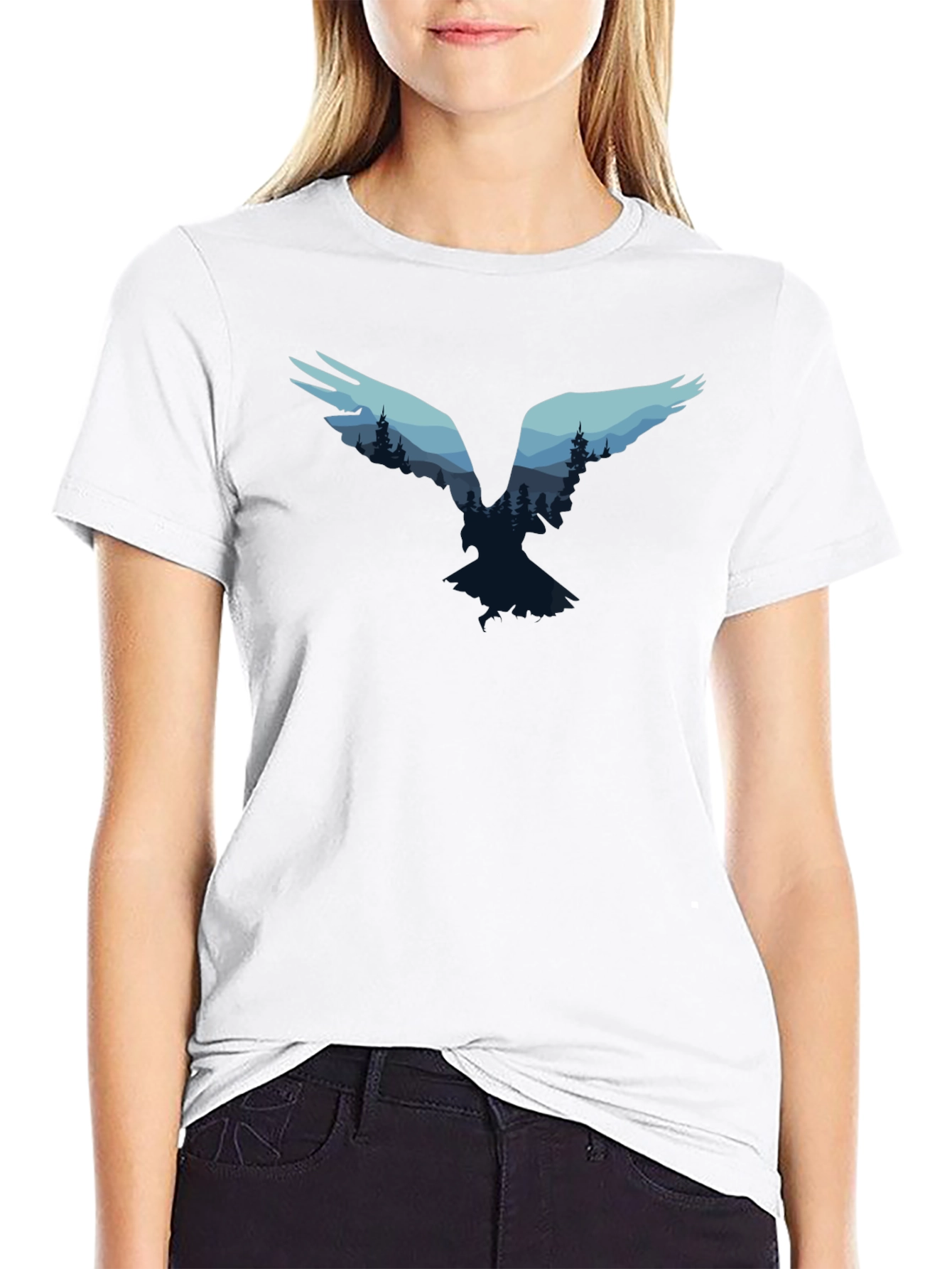 Raven Forest Graphic Tee - Nature Inspired T-Shirt