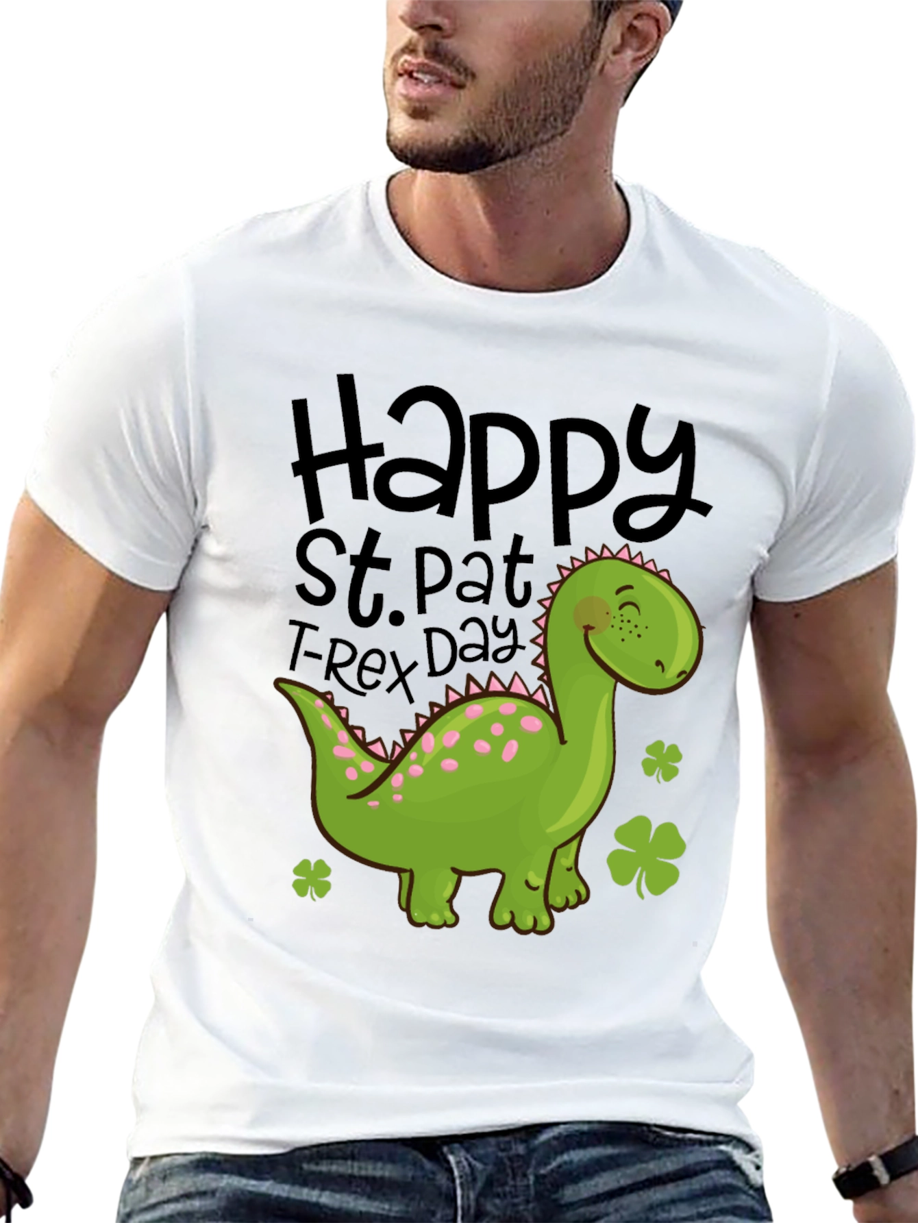 St. Pat T-Rex Day Black T-Shirt
