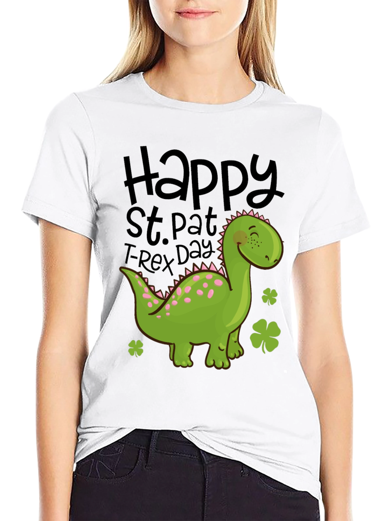 St. Pat T-Rex Day Black T-Shirt
