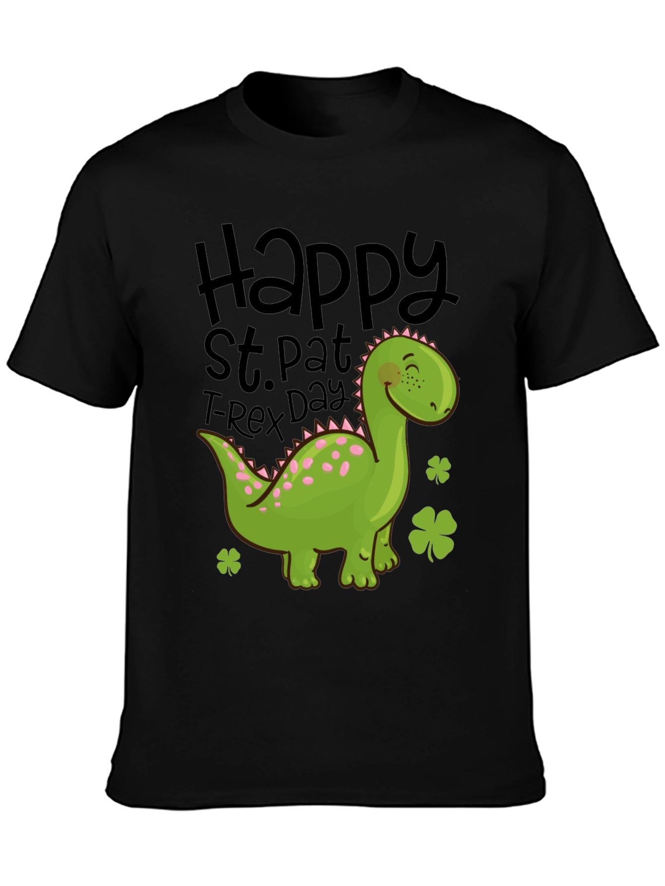 St. Pat T-Rex Day Black T-Shirt