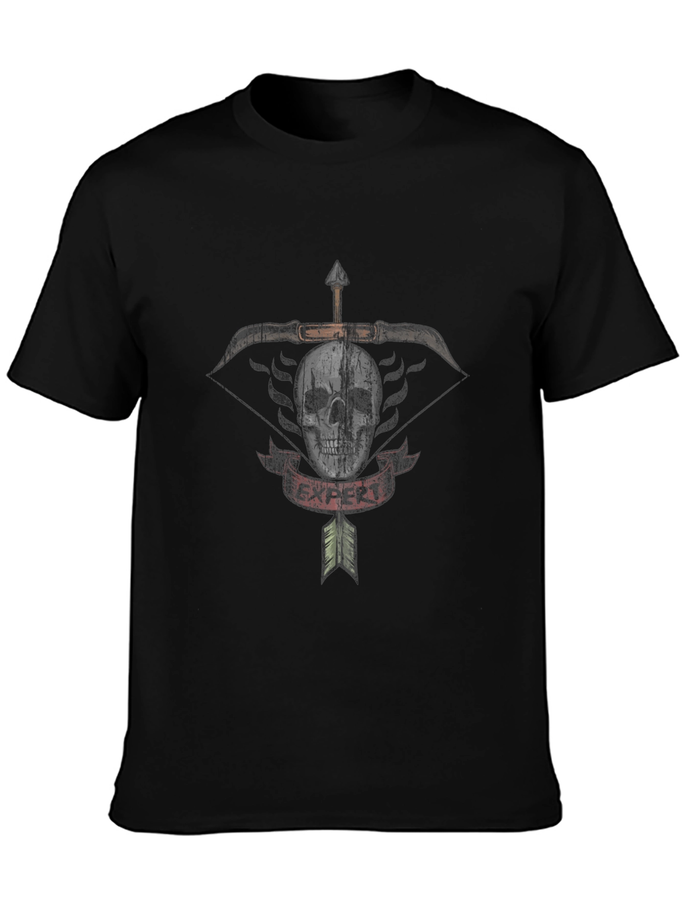 Expert Archer Skull Graphic T-Shirt - Black Cotton Tee