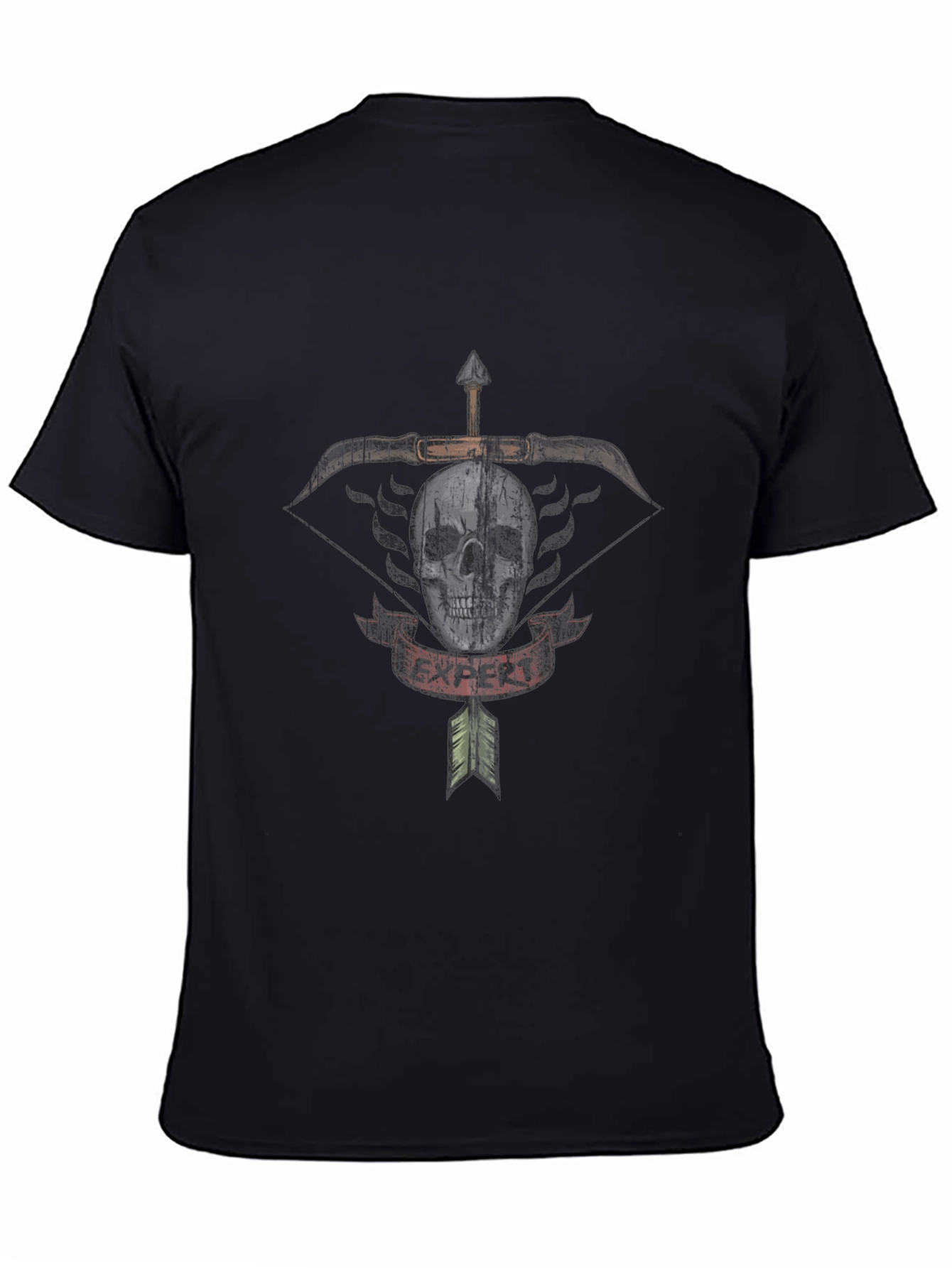 Expert Archer Skull Graphic T-Shirt - Black Cotton Tee