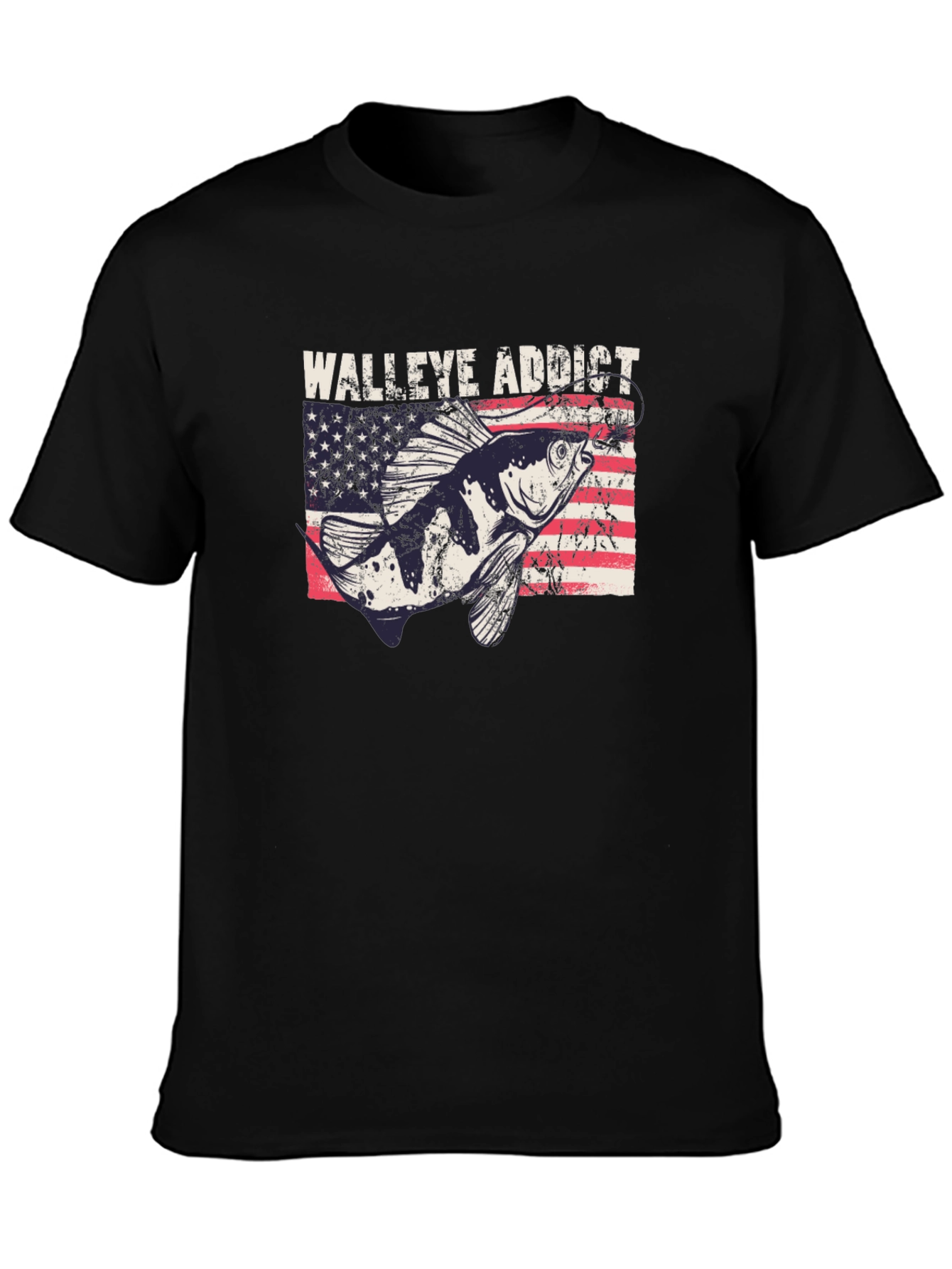 Walleye Addict USA Flag Graphic Tee