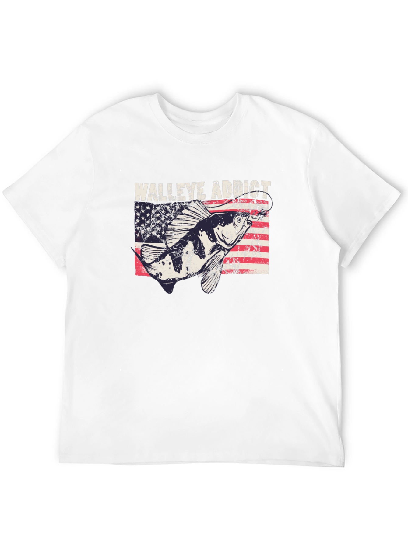 Walleye Addict USA Flag Graphic Tee