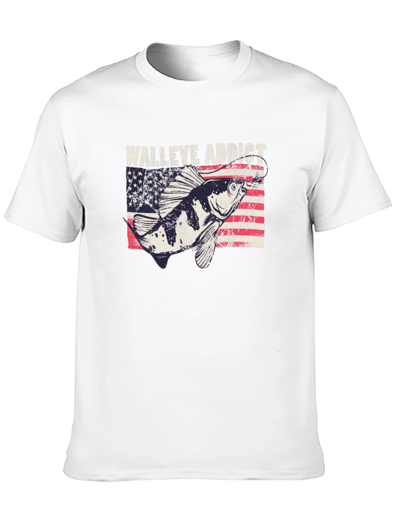 Walleye Addict USA Flag Graphic Tee