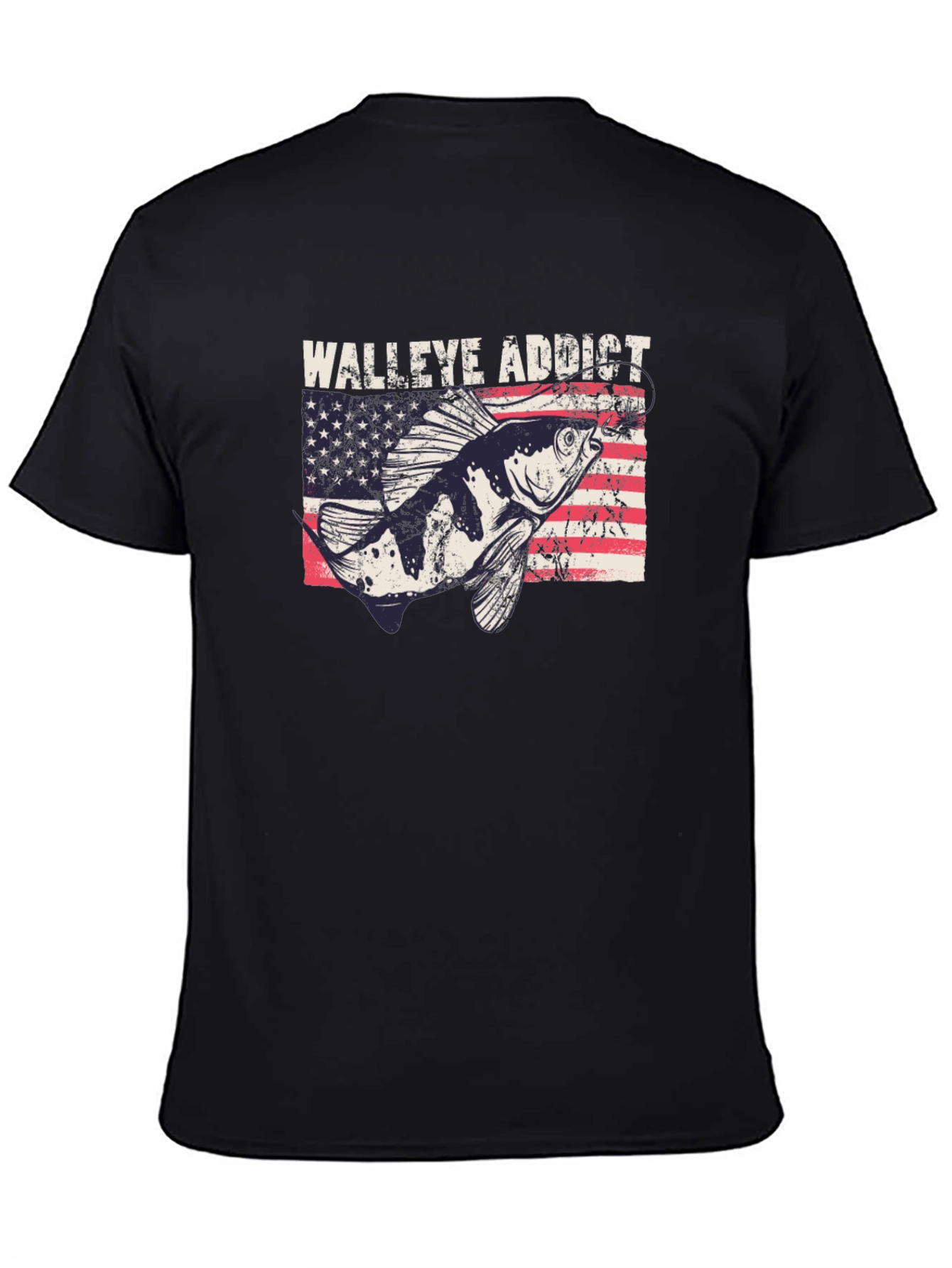Walleye Addict USA Flag Graphic Tee