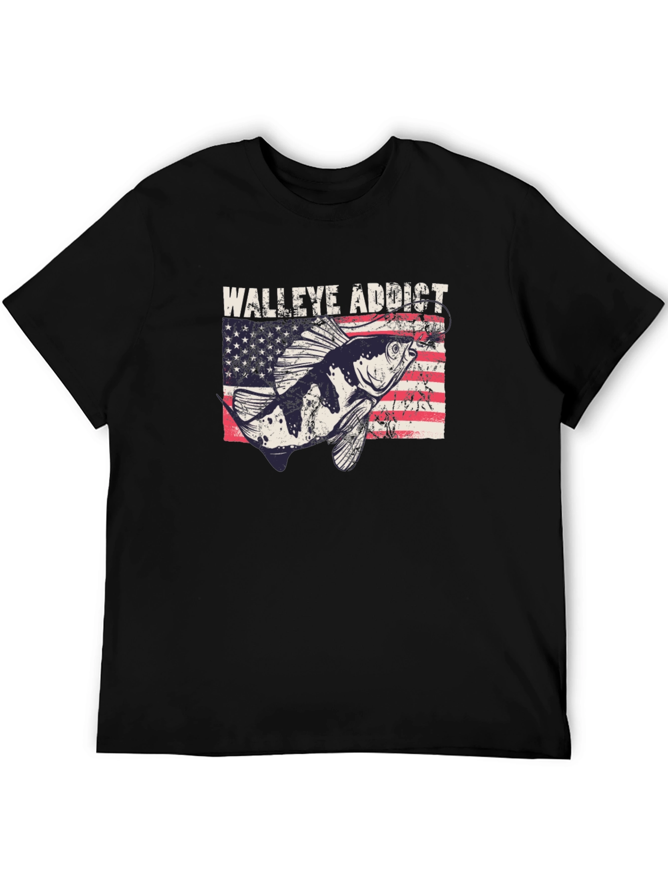 Walleye Addict USA Flag Graphic Tee